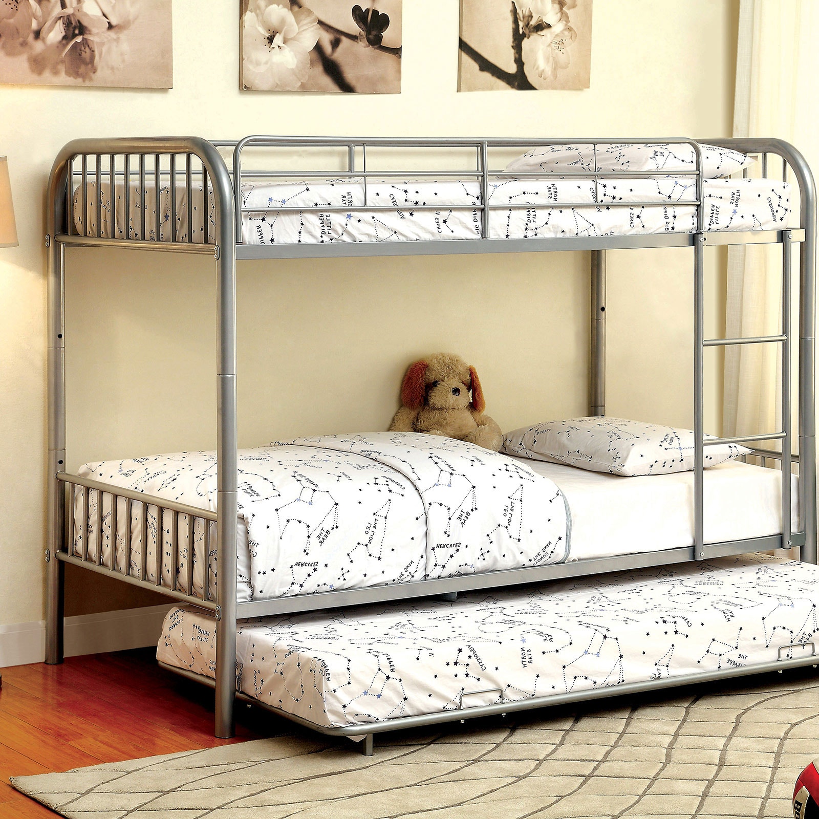 Furniture of America Metal Twin/Twin Bunk Bed CM-BK1035SV