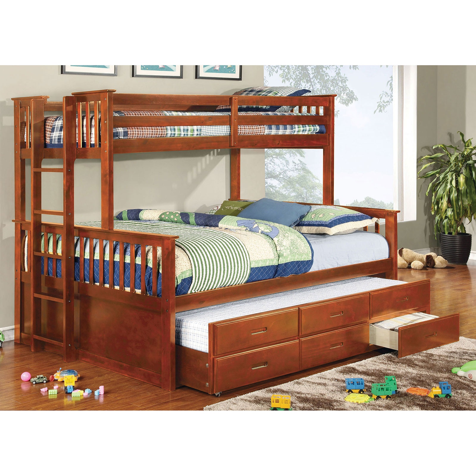 Furniture of America Bedroom Twin Queen Bunk Bed CM BK458Q EXP BED Furniture Market Austin TX