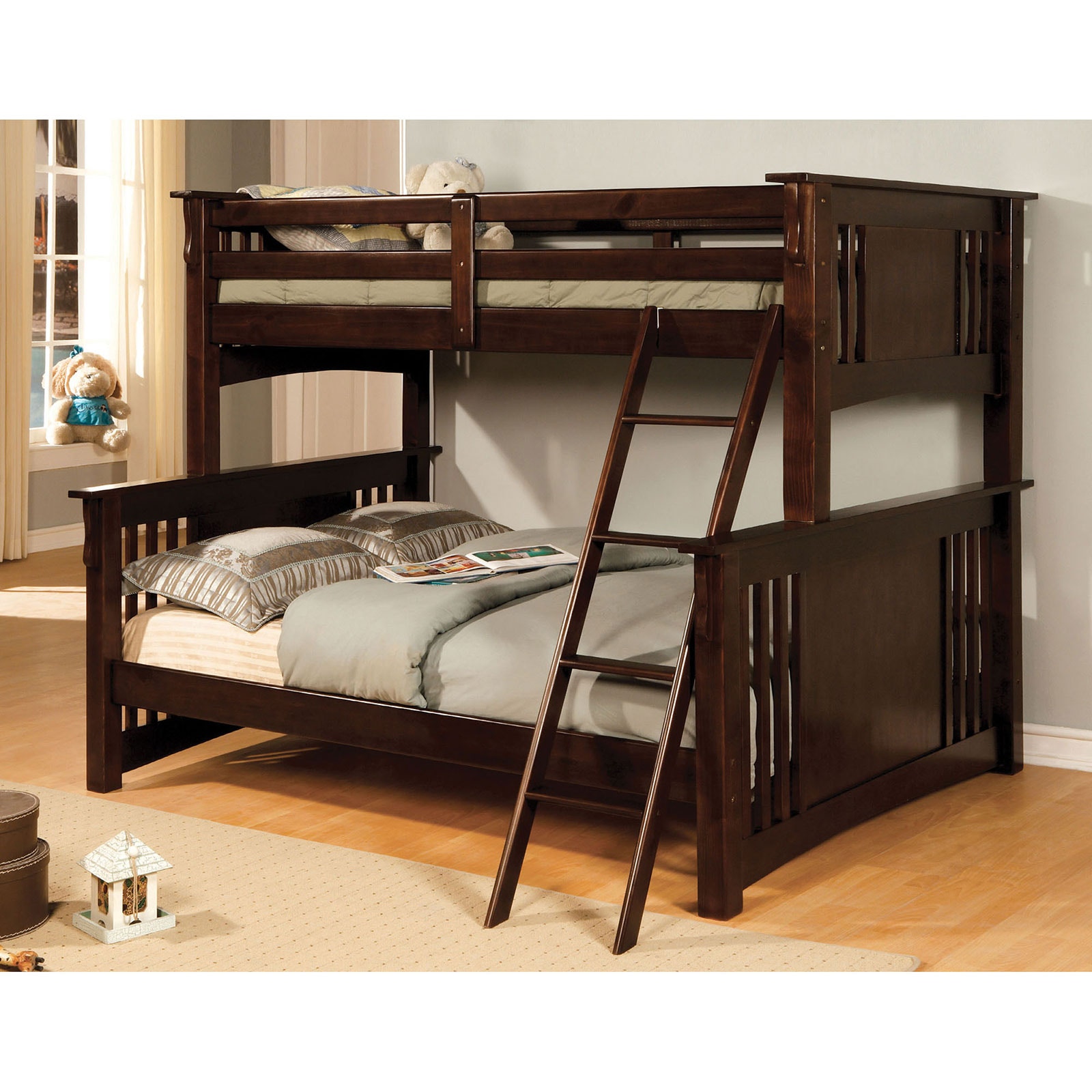 Furniture of america rodman twin xl over queen bunk bed with trundle by foa best sale