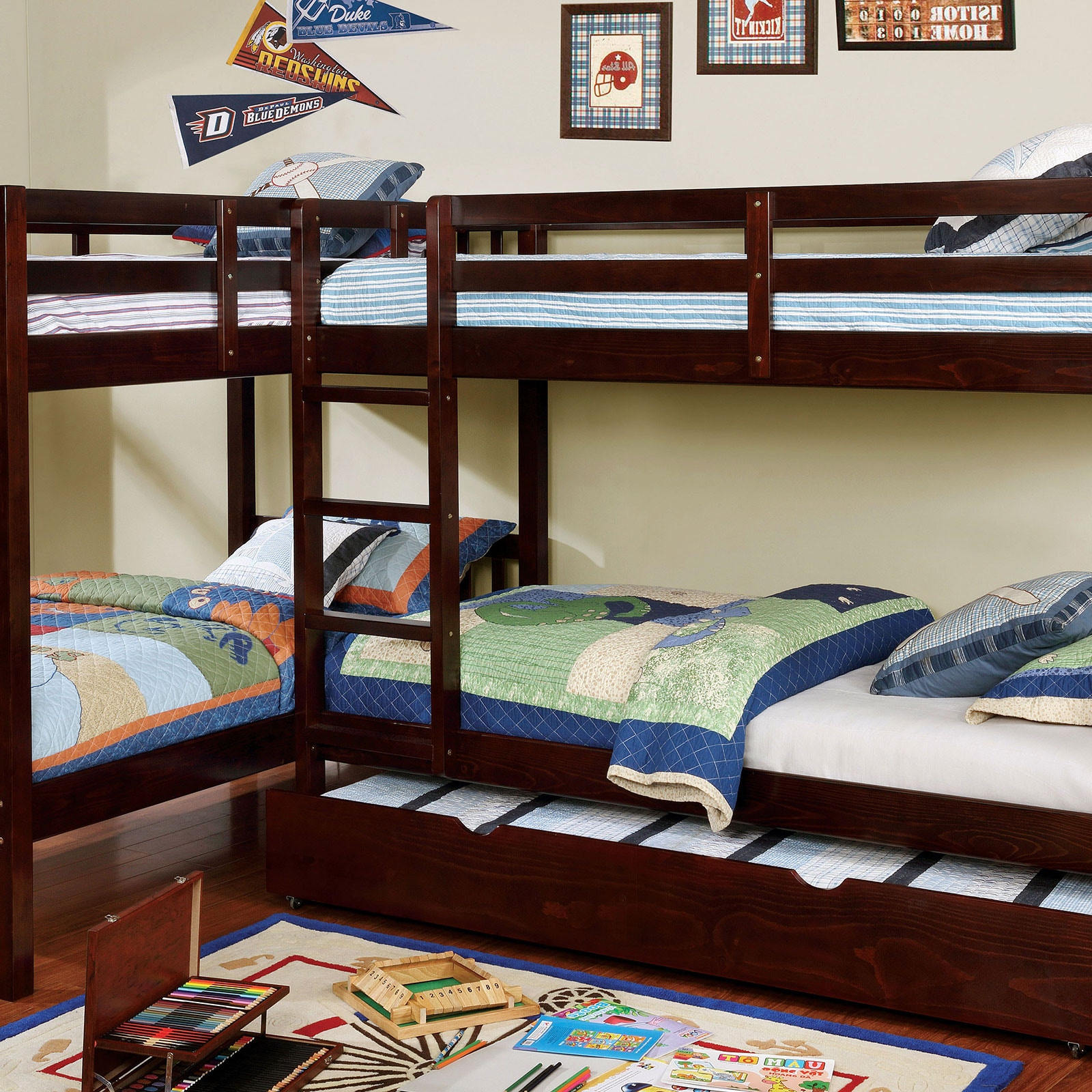 L shaped deals quadruple bunk bed