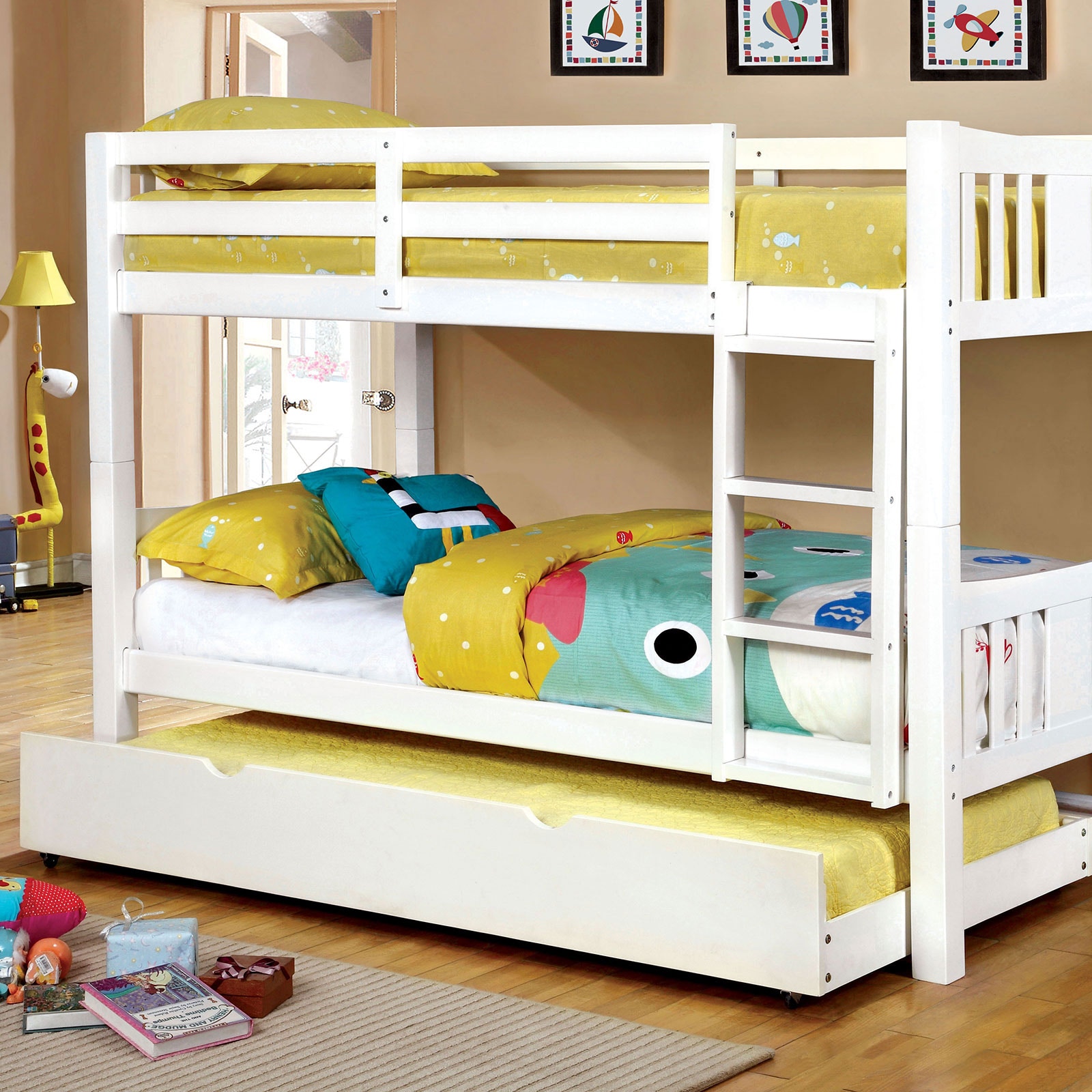Furniture Of America Youth Twin Twin Bunk Bed White Cm Bk929wh