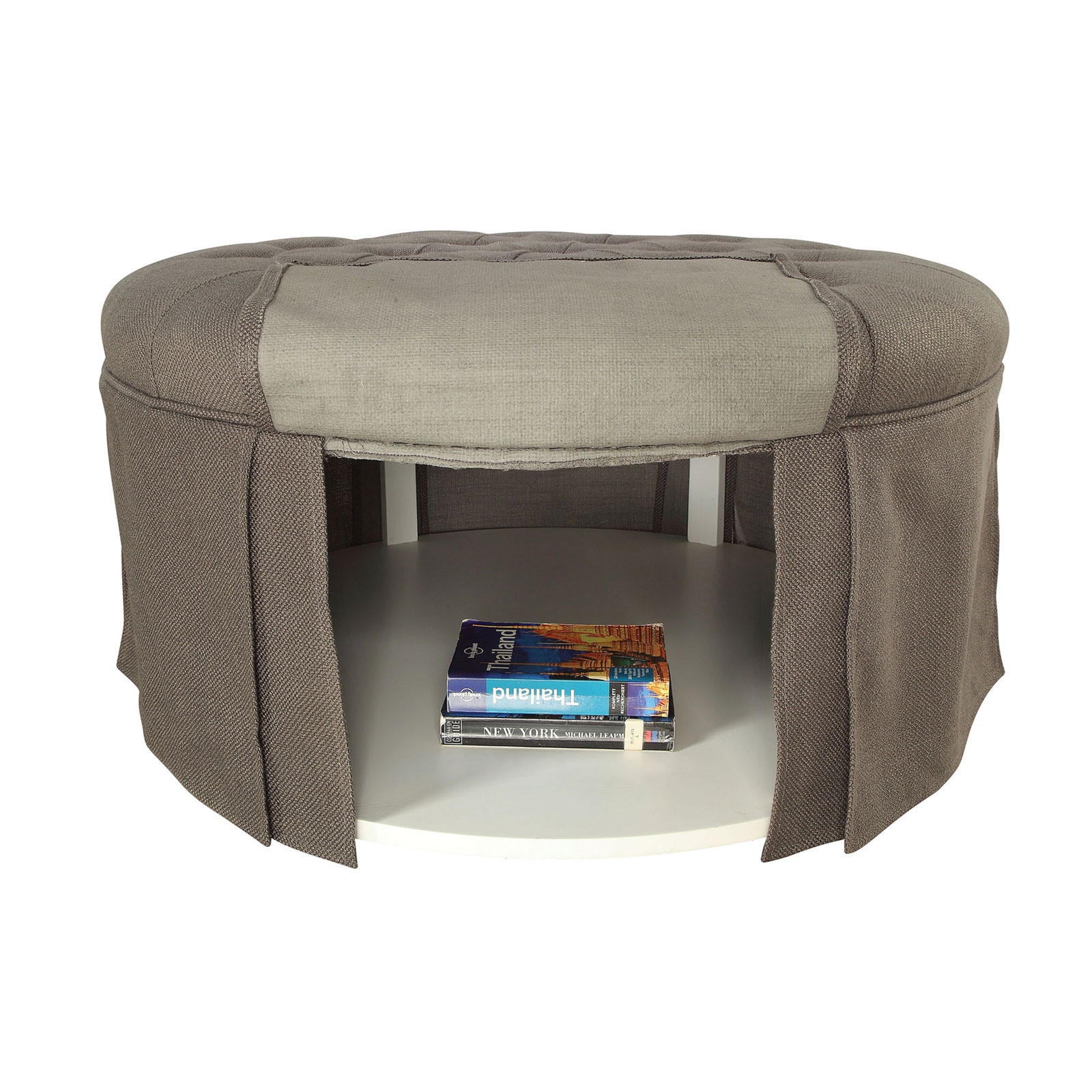 Round on sale skirted ottoman