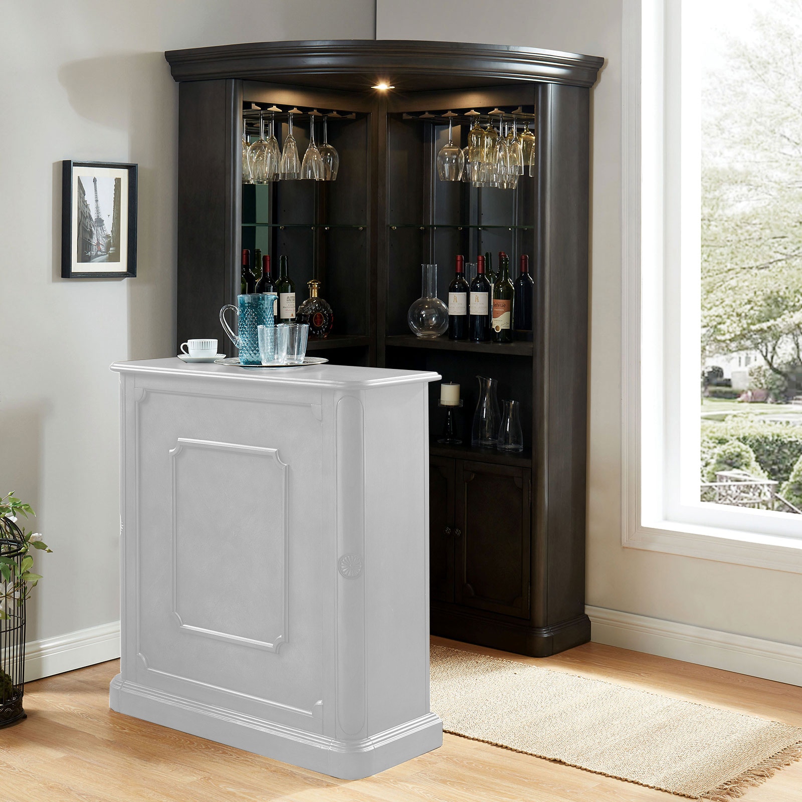 Furniture of America Curio Cabinet CM-CR142GY-CURIO