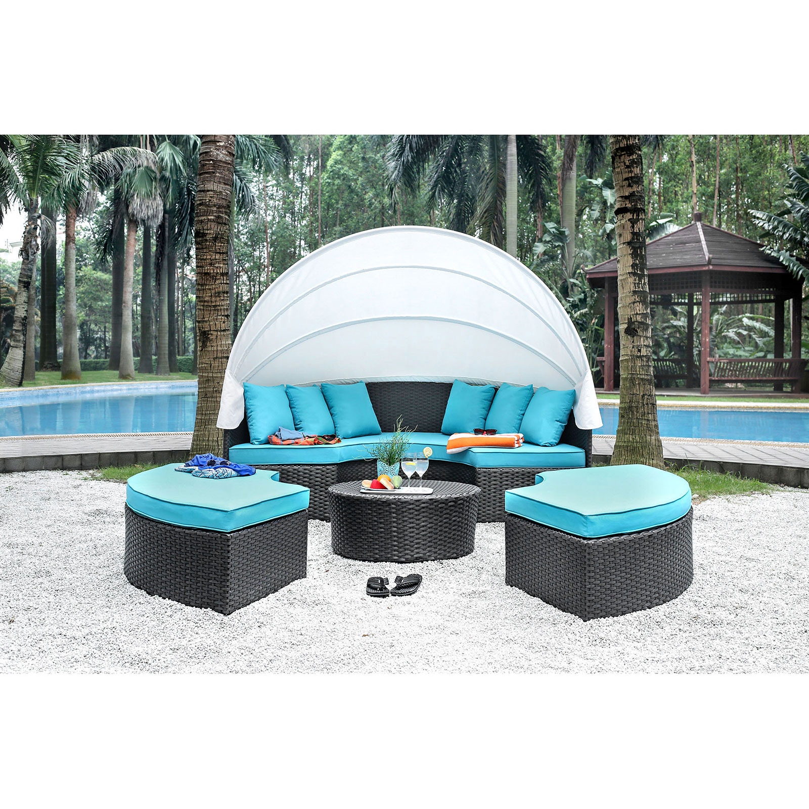 Furniture of America Outdoor Furniture Patio DAYBED CMOS2117SET
