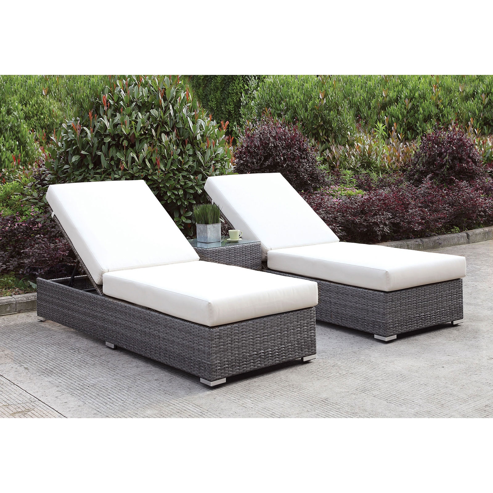 Furniture of America 2 Adj Chaise End Table CM-OS2128-SET24