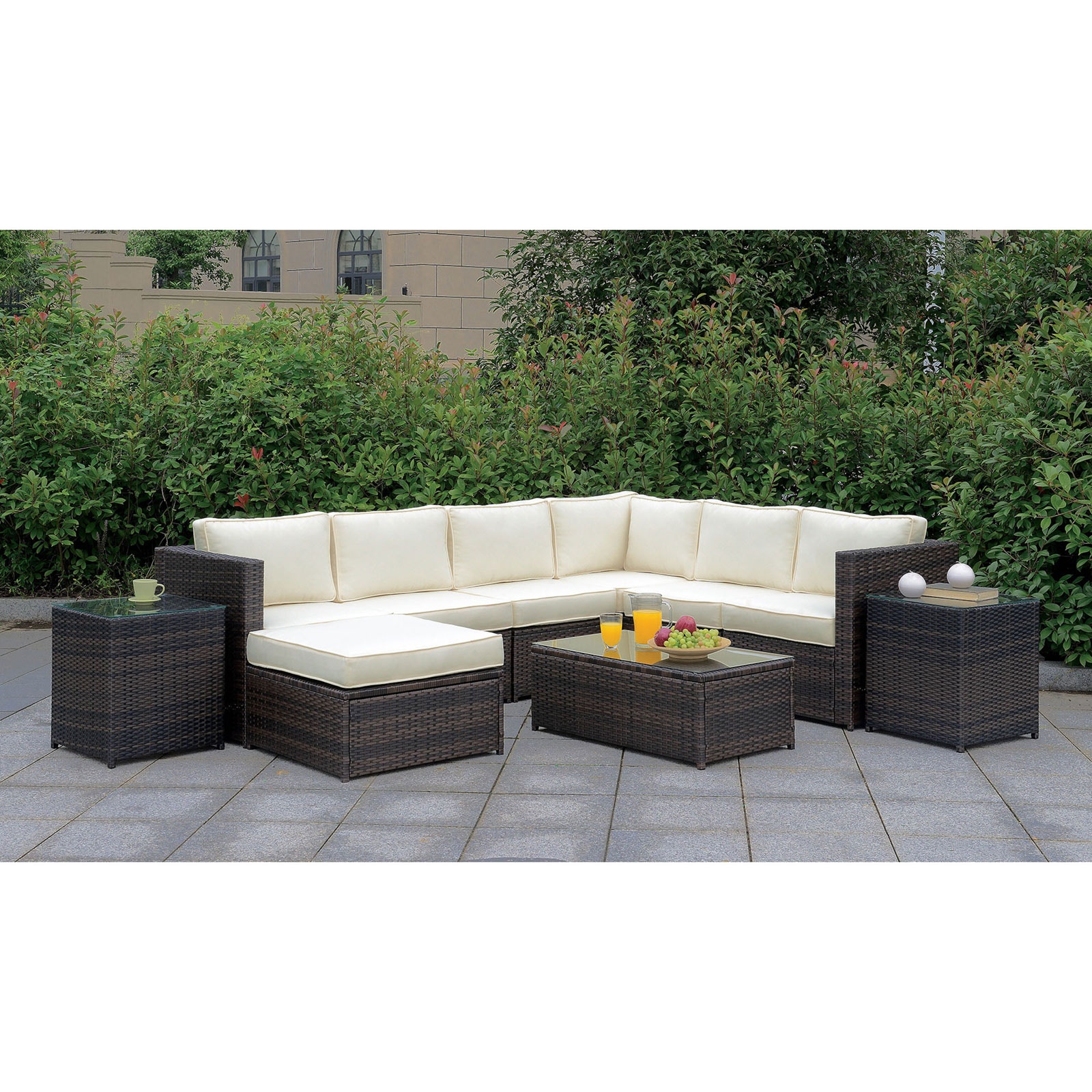 Furniture of America U-Sectional Coffee Table 2 End Table CM-OS2136-SET1