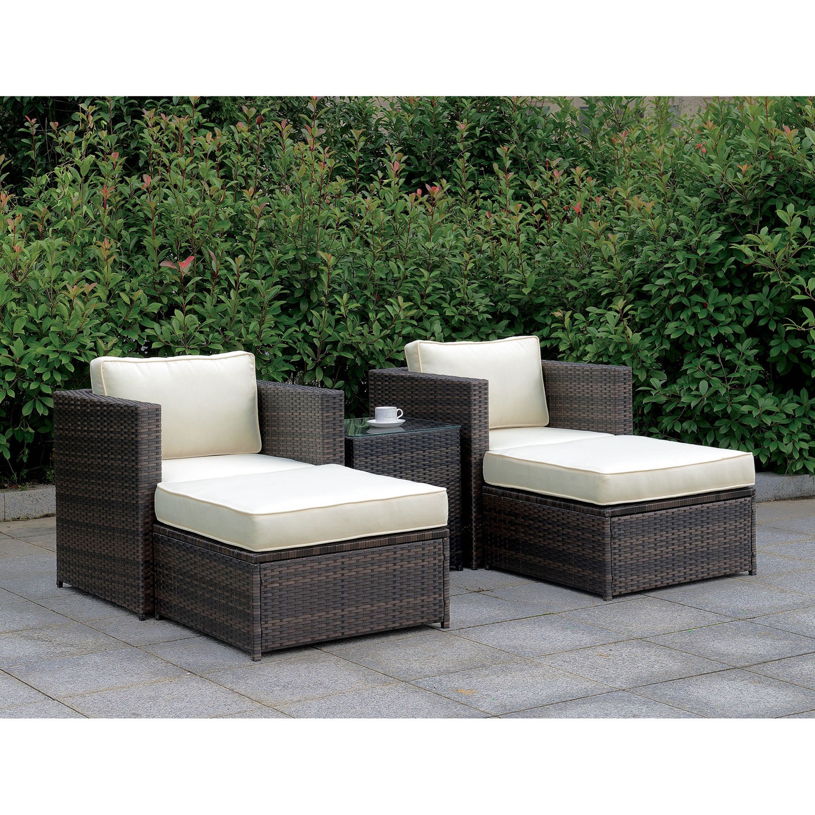  2 Chairs 2 Ottomans End Table 
