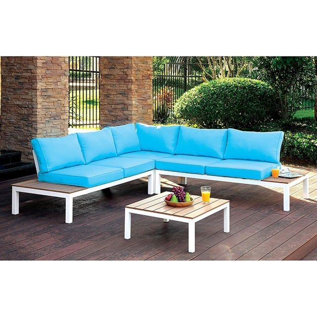Furniture of America Patio Sectional with Table CM-OS2580-PK