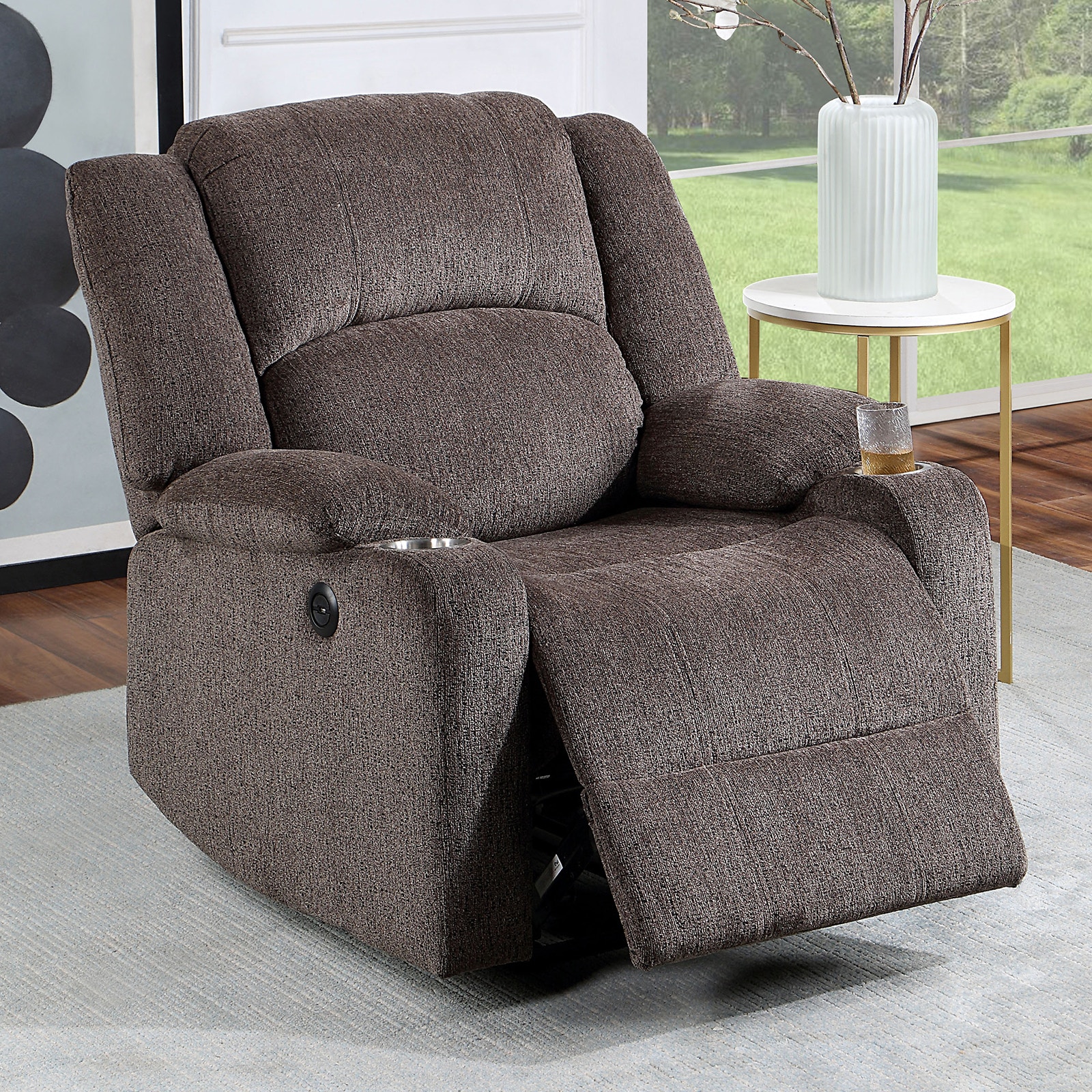  Power Recliner, Brown 