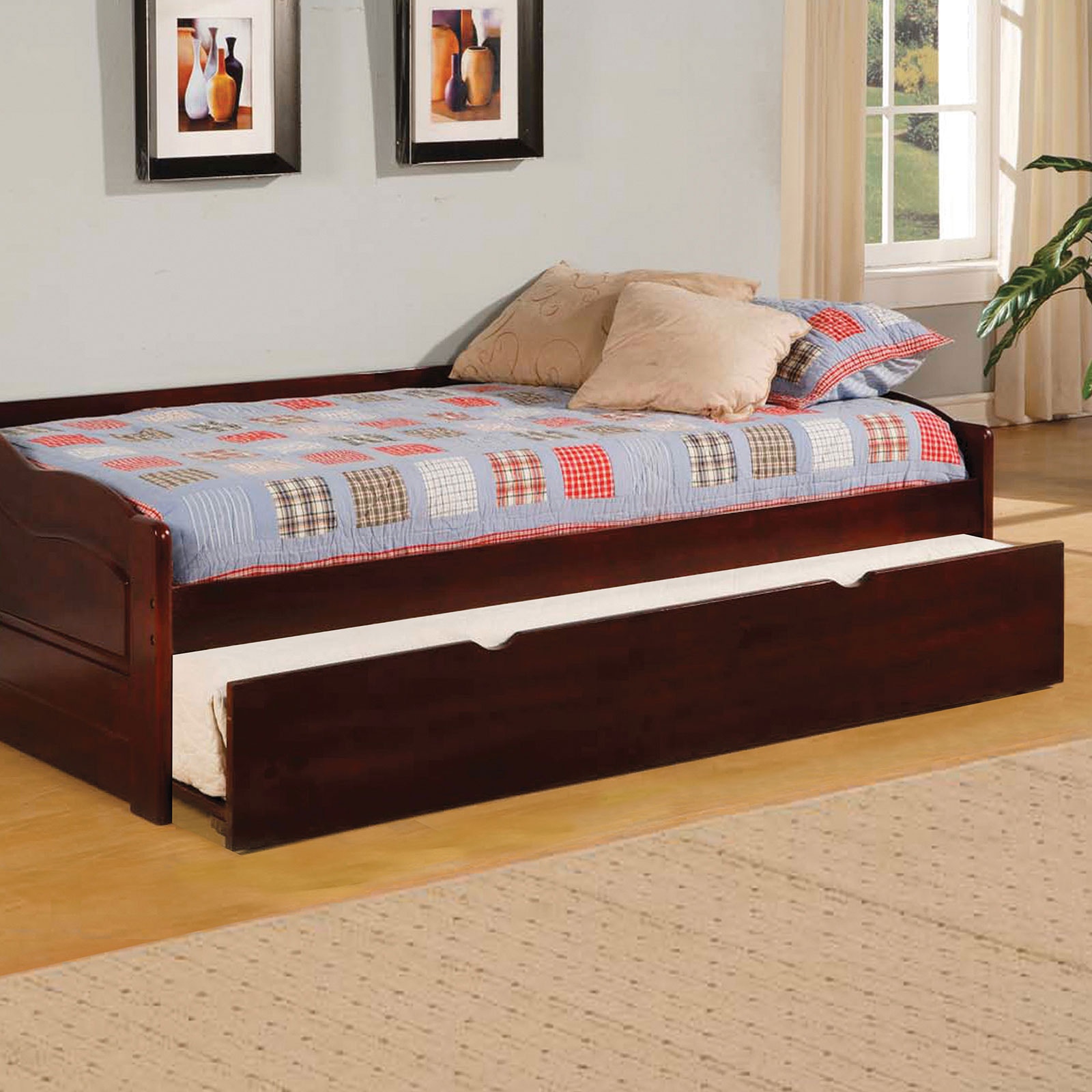 Furniture of America Bedroom Daybed with Trundle, Cherry CM1737BED