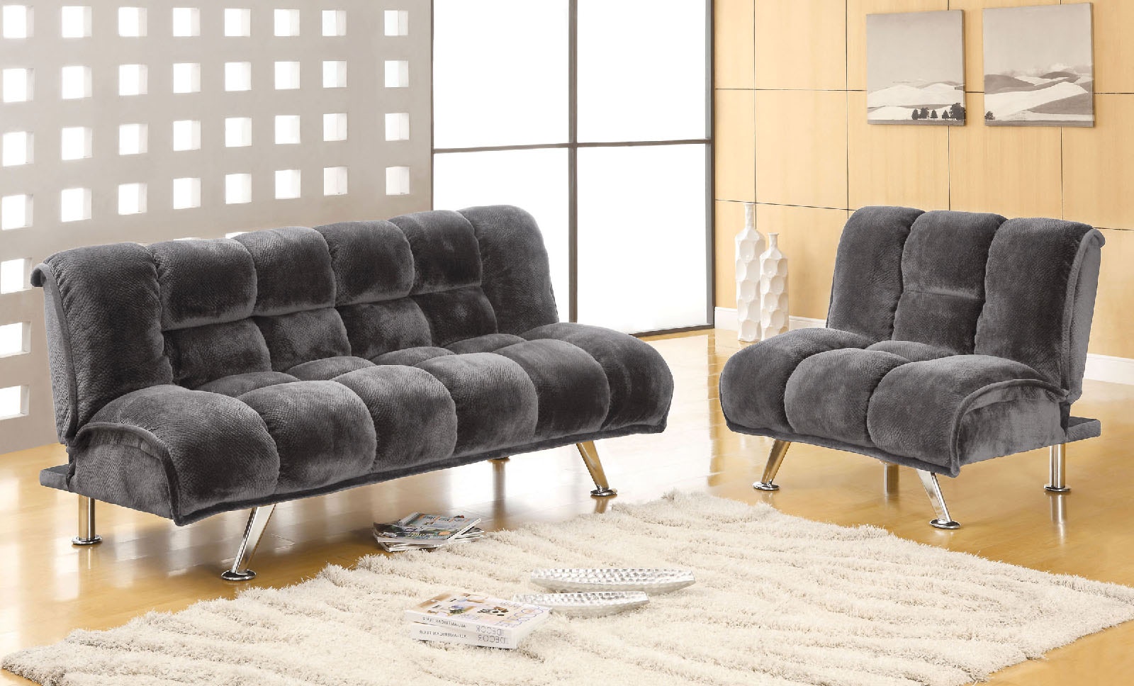 Furniture of America Futon, Gray CM2904GY