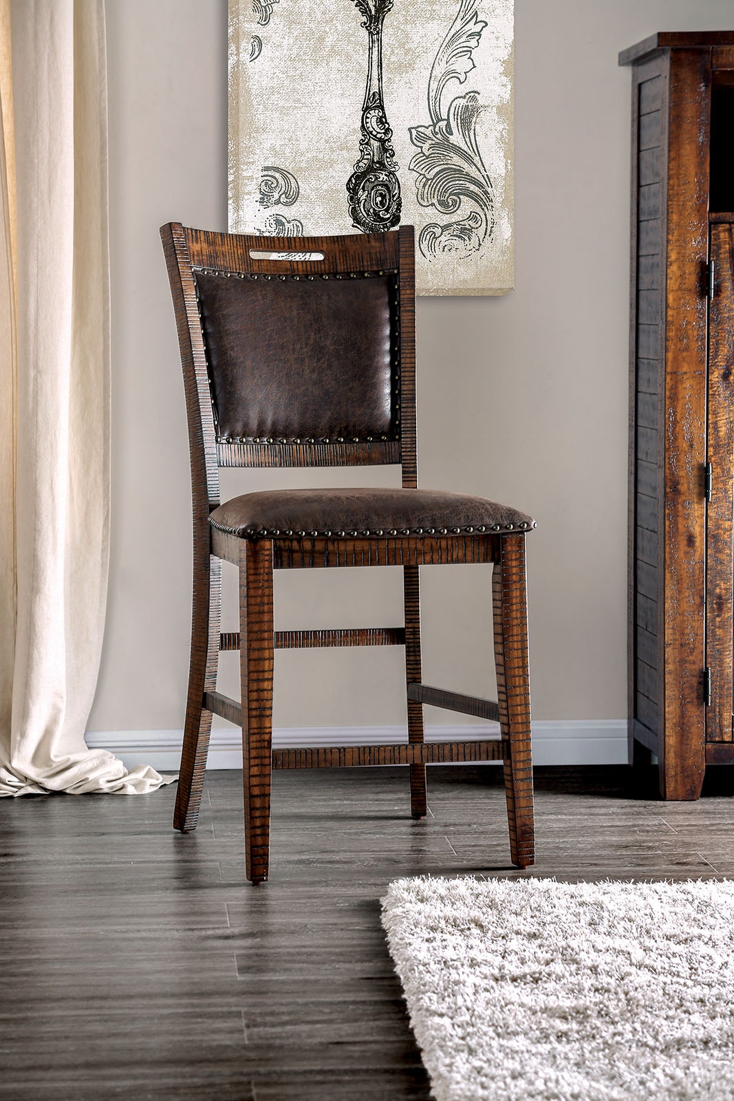 Leather counter discount height dining chairs