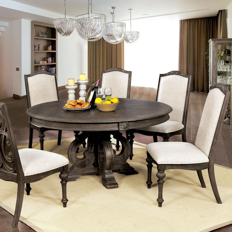 Furniture of America Casual Dining Round Dining Table Set