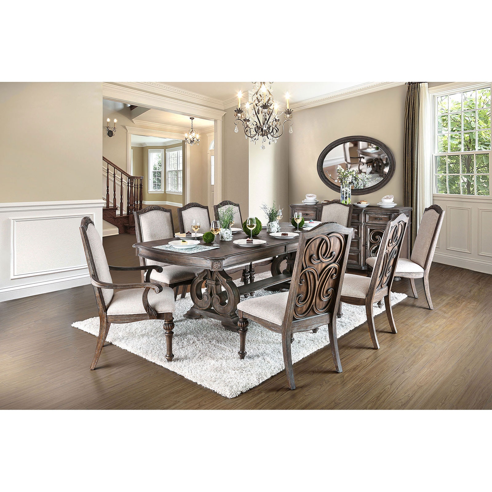 furniture of america arcadia round dining table