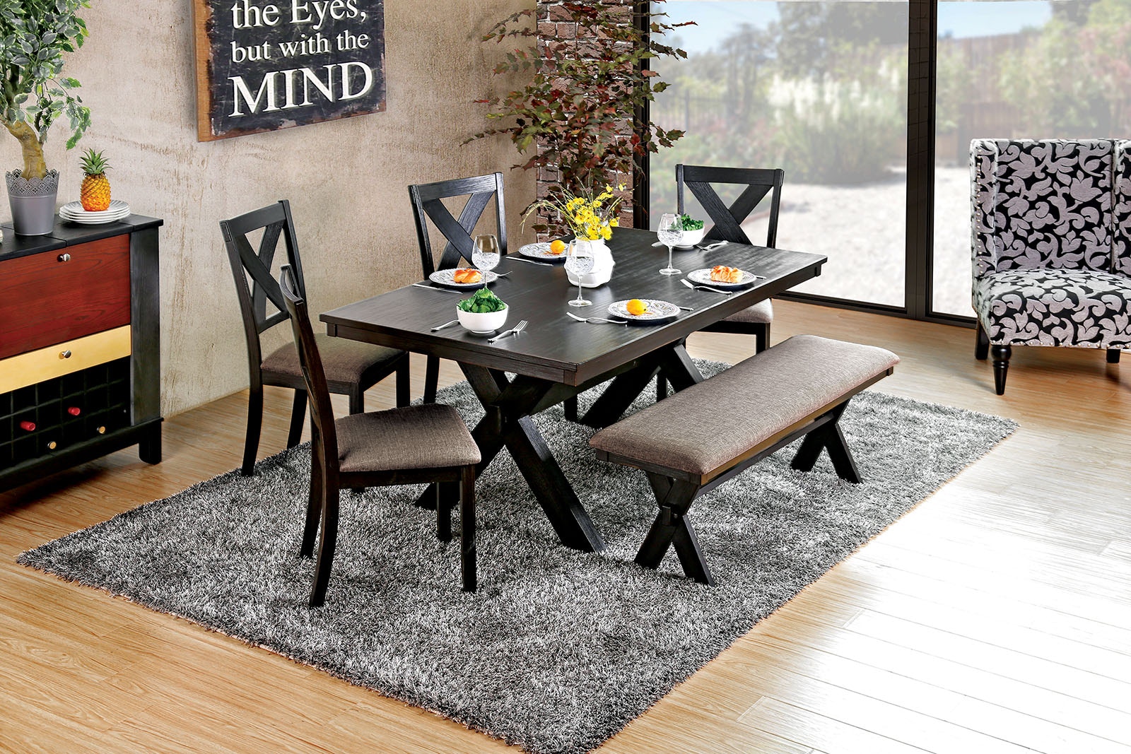 Black 4 seater online dining table