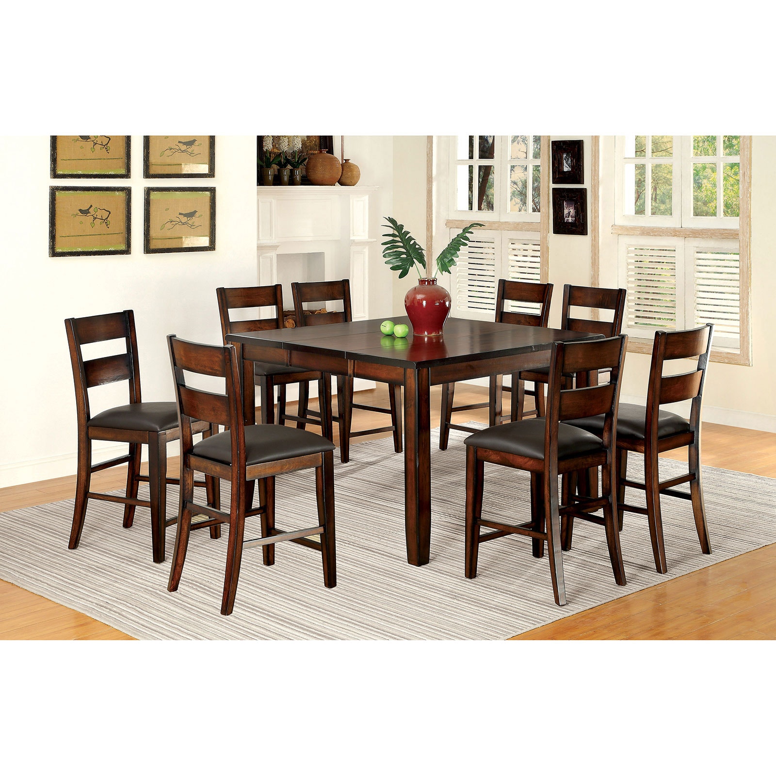 9 piece pub table and chairs