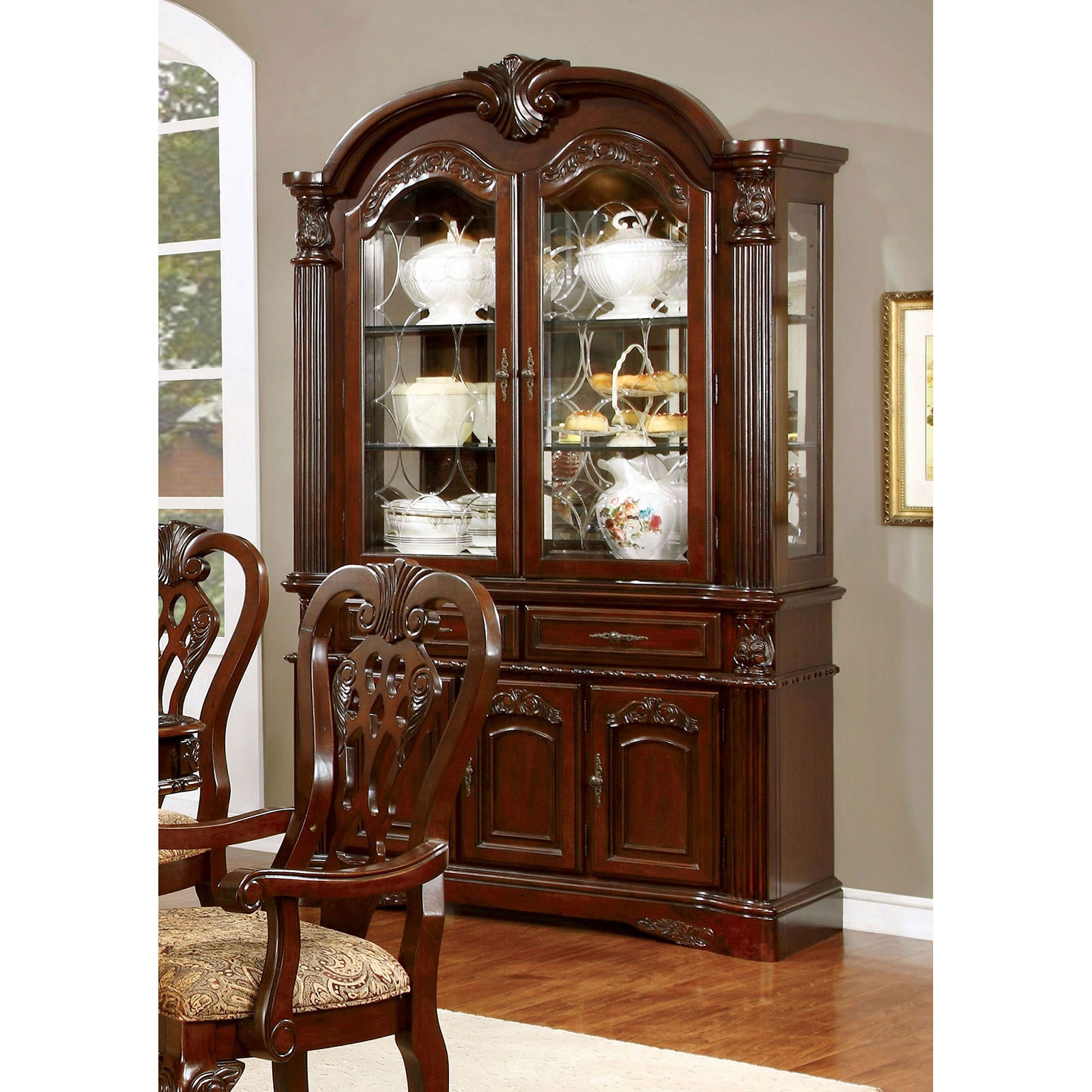 antique cherry dining room set with hutch