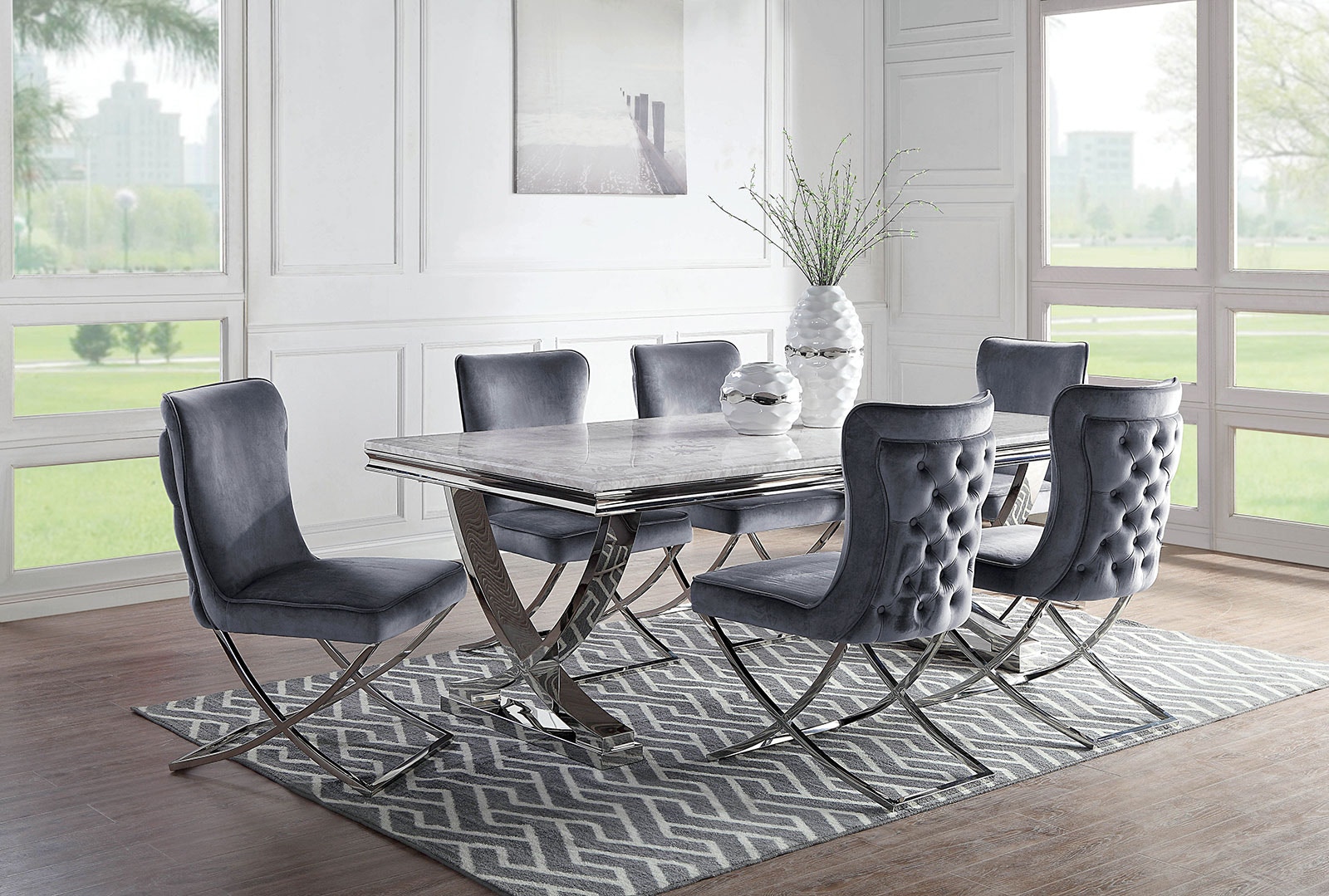  7 Pc. Dining Table Set 