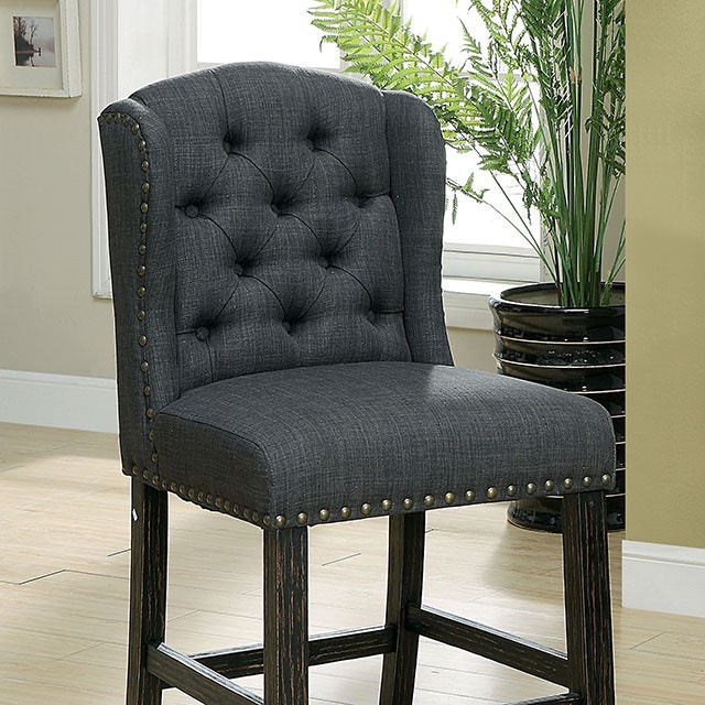 Furniture of America Casual Dining Counter Height. Wingback Chair D.Gray 2 CTN