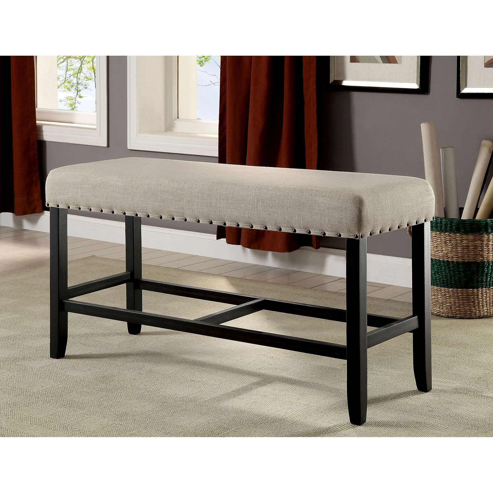 Furniture of america counter height deals bench