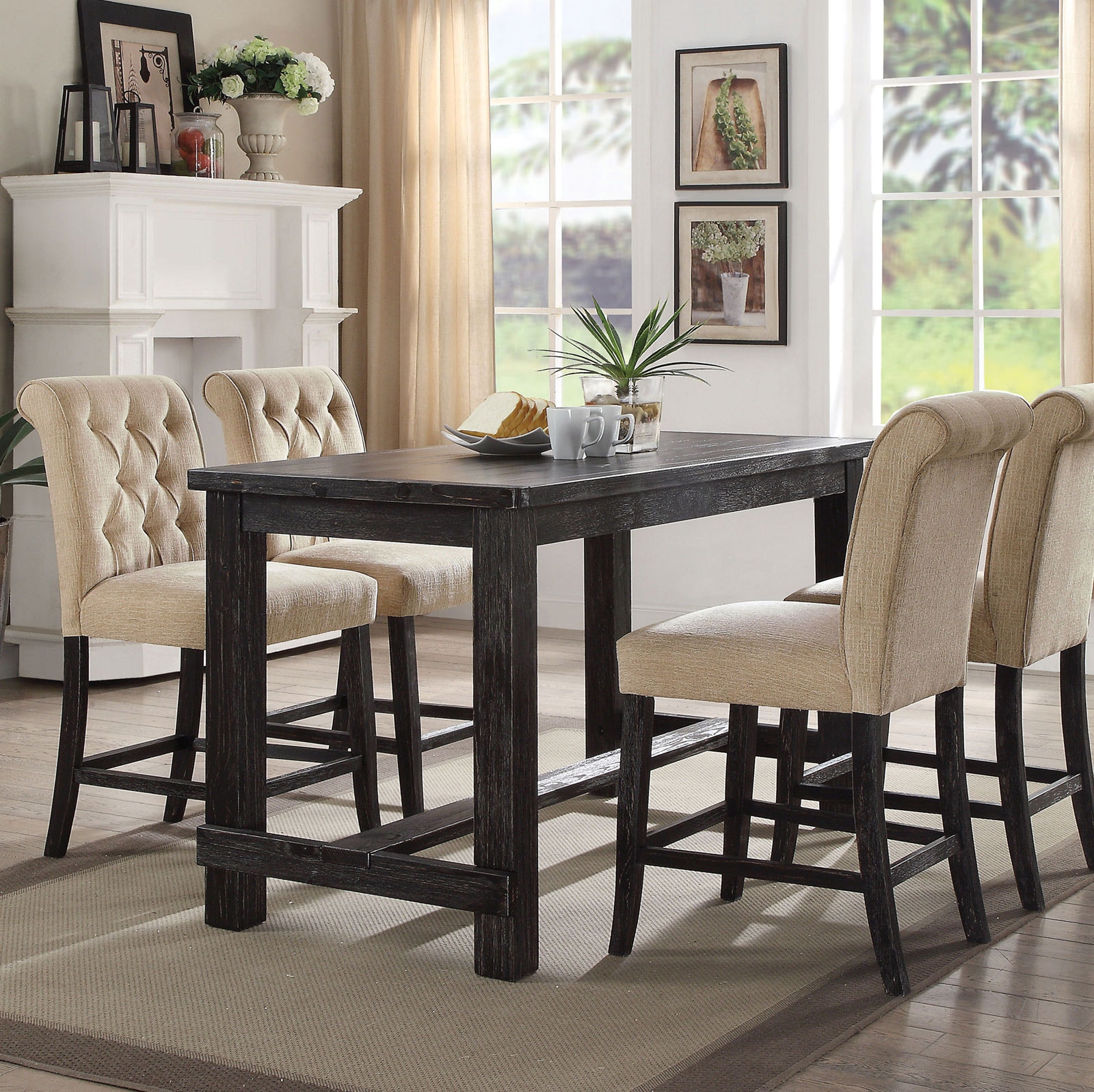 furniture of america 5 counter height table set