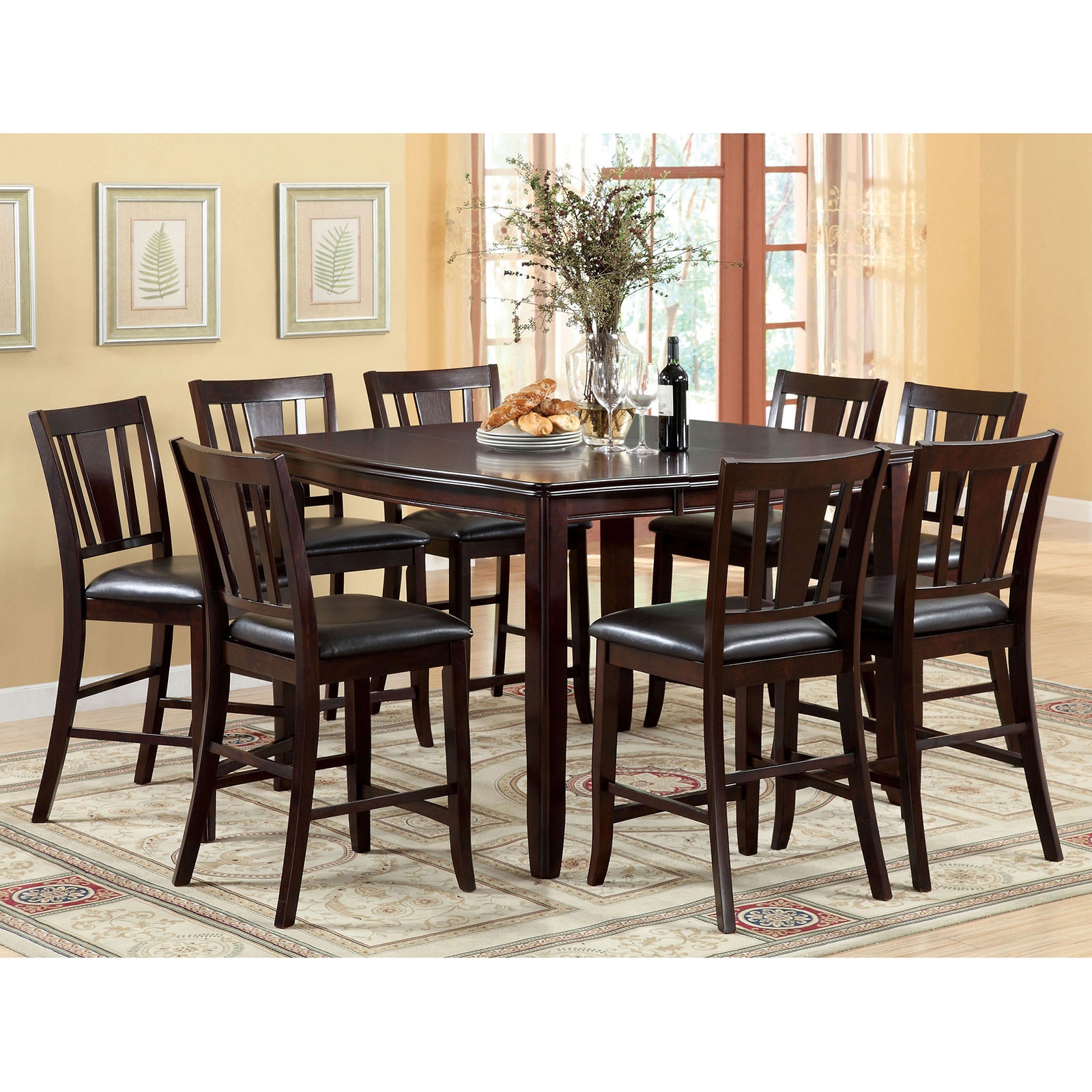 Furniture of America Casual Dining 9 Pc. Counter Height. Dining Table Set CM3336PT 9PC Furniture