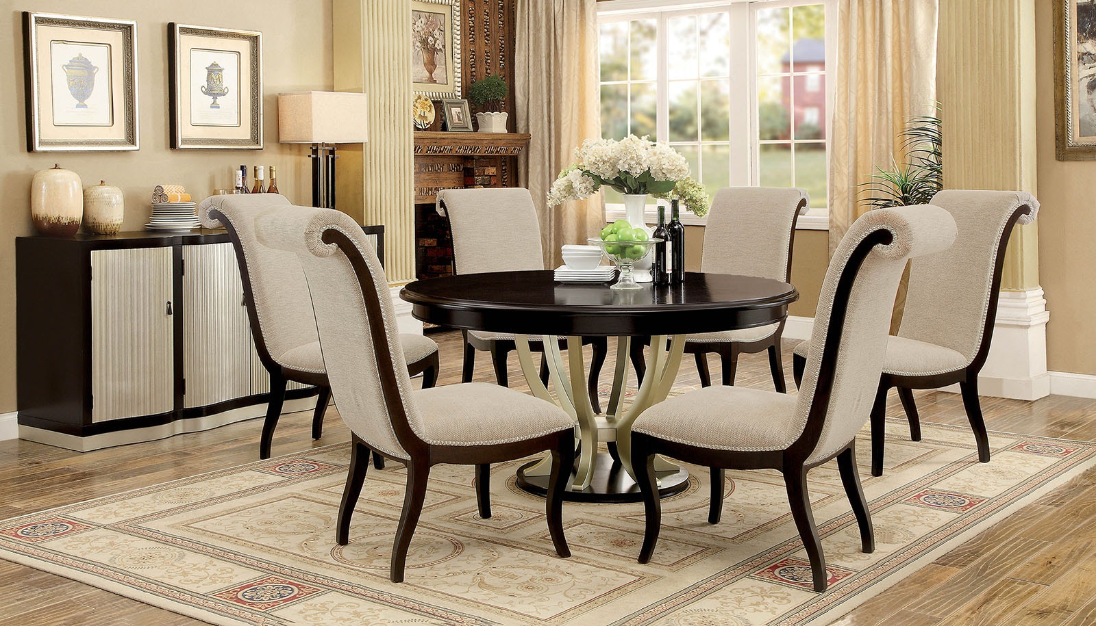 round formal dining room table