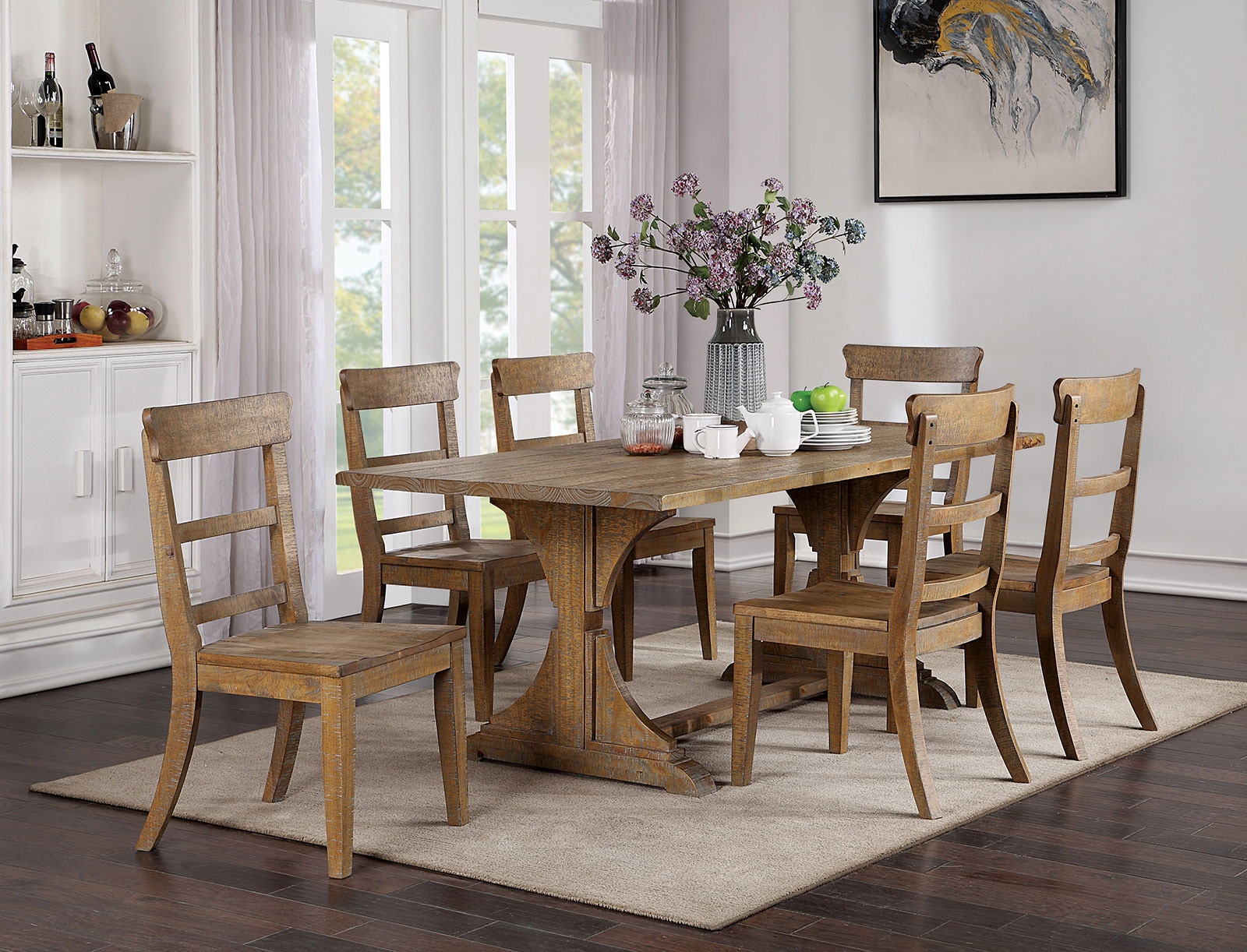  7 Pc. Dining Table Set 