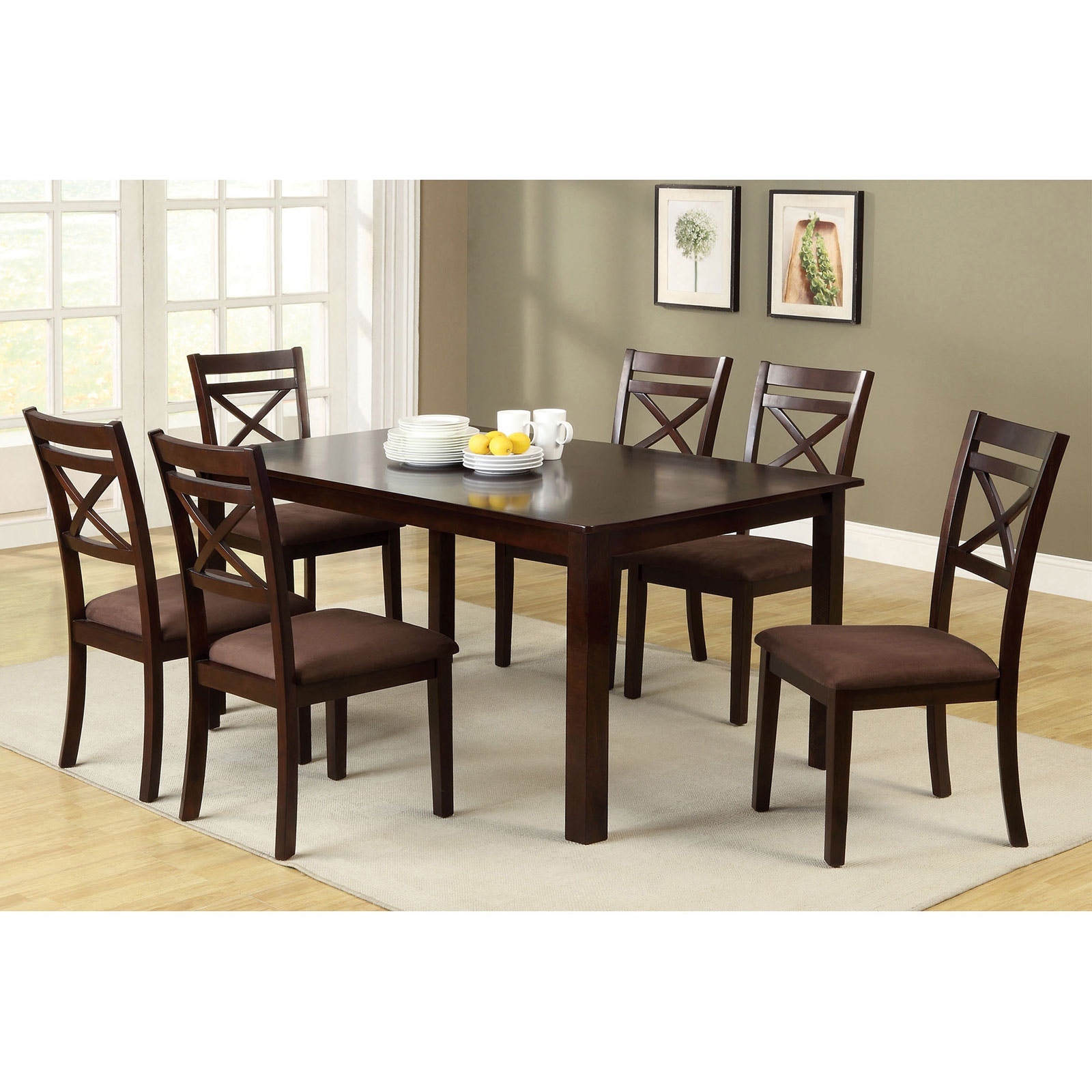 furniture of america 7 pc dining table set