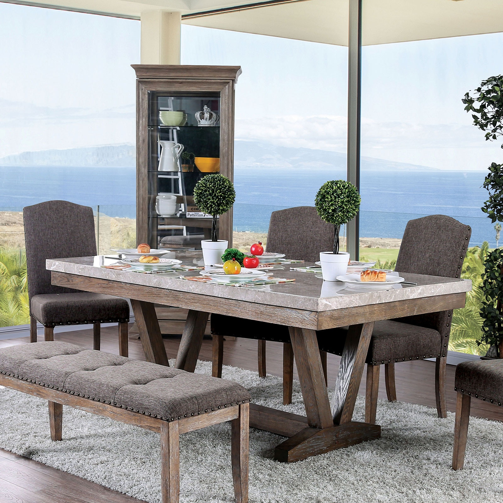 Marble patio discount table and chairs