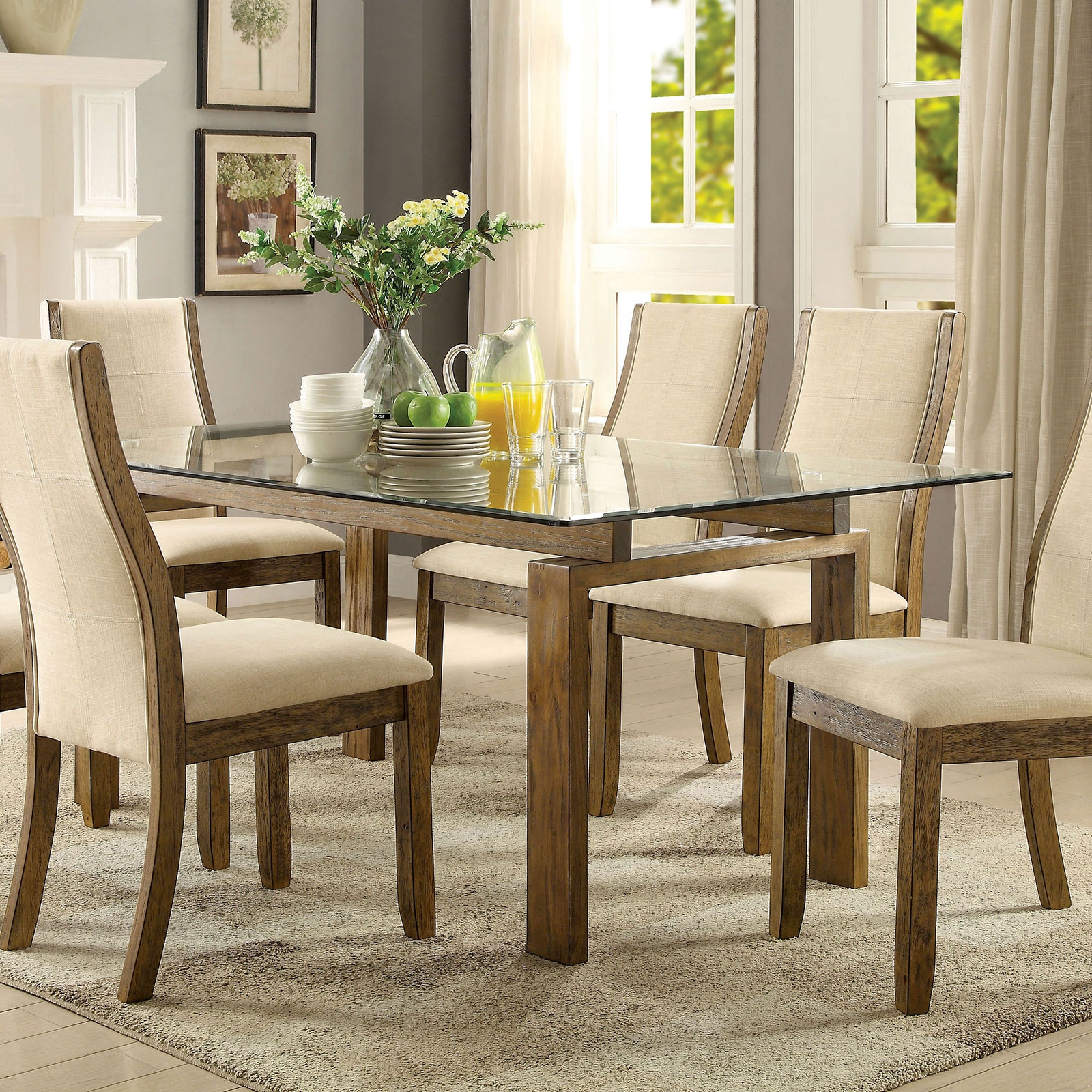 Overstock glass deals dining table