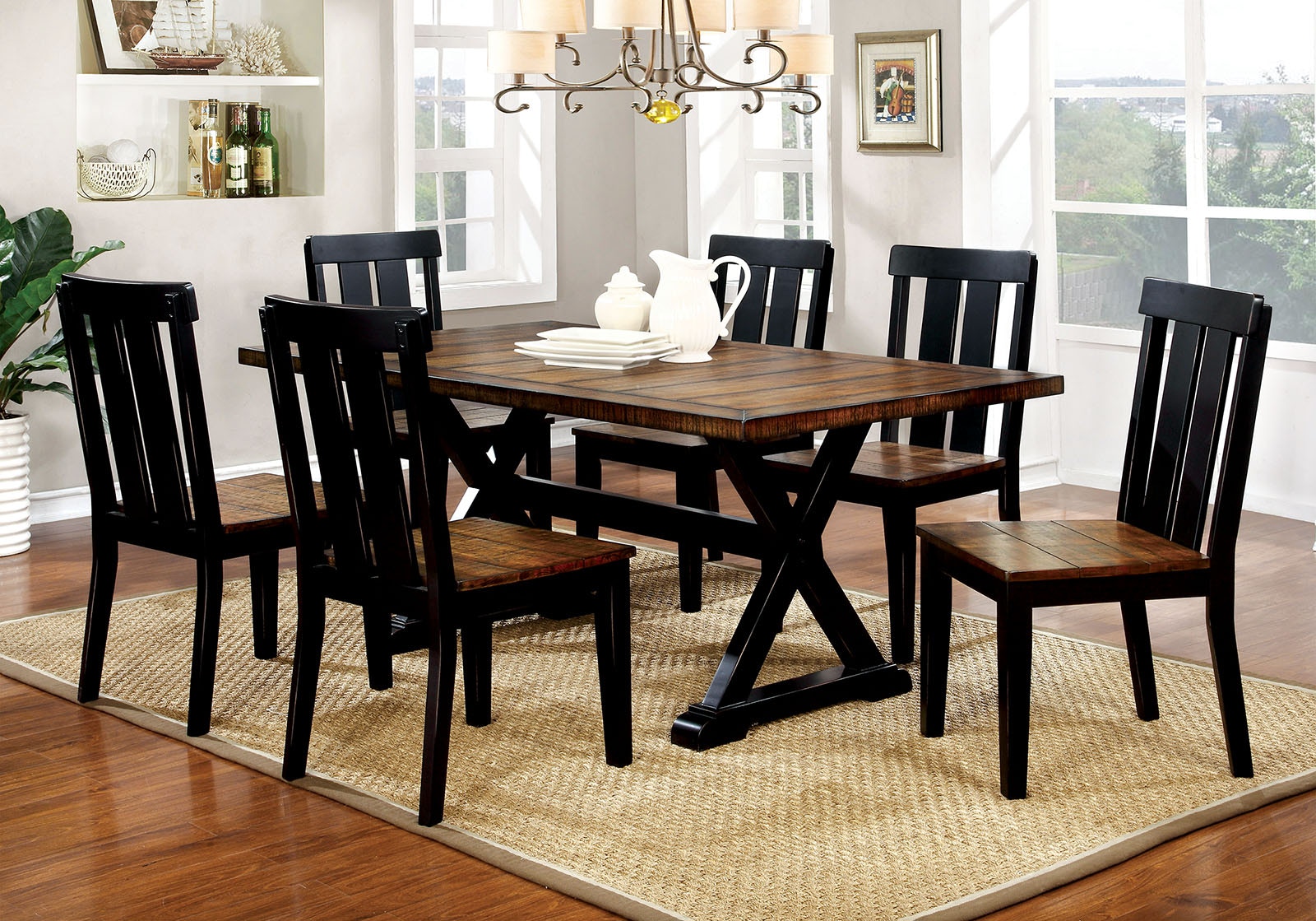 Furniture of America Casual Dining Rectangular Table CM3668T