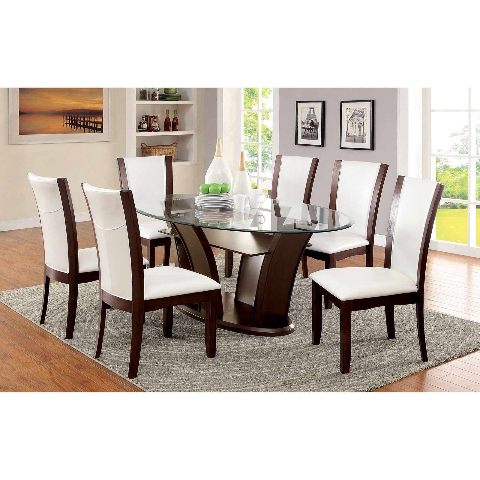 7 piece glass dining room set