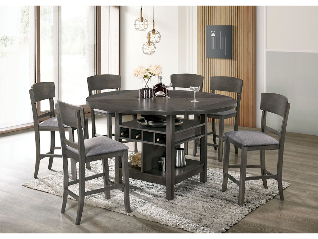 Furniture Of America Bar And Game Room Counter Height Round Dining Table CM3733GY RPT TABLE Furniture Of America Bar And Game Room Counter Height Round Dining Table CM3733GY RPT TABLE
