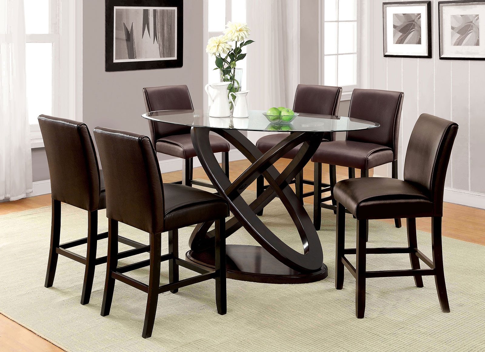  7 Pc. Counter Height. Table Set 