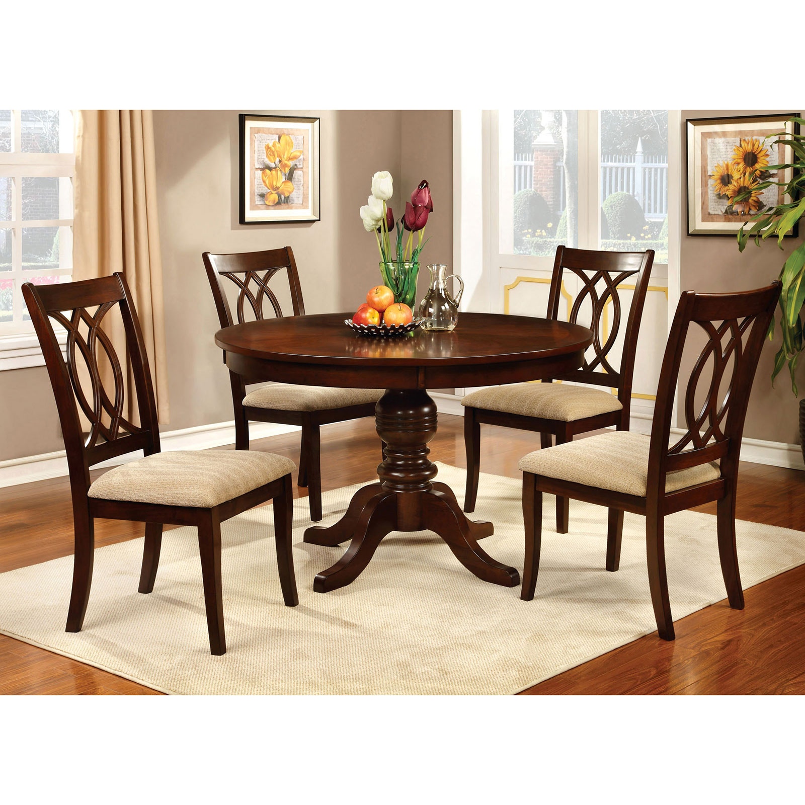 round cherry kitchen table sets