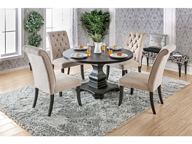 Furniture Of America Dining Room Round Table Antique Black Cm3840rt Table Furniture Max Antique Black Dining Room Chairs