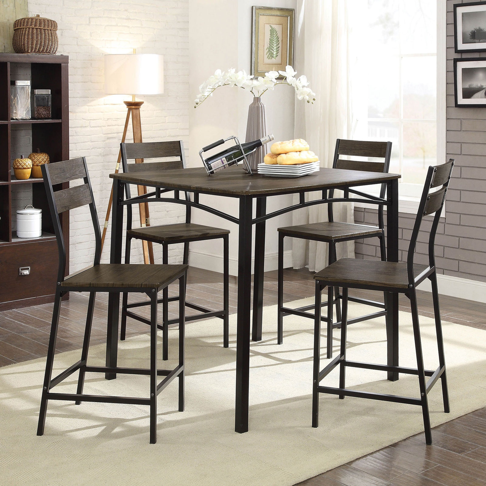 furniture of america 5 counter height table set