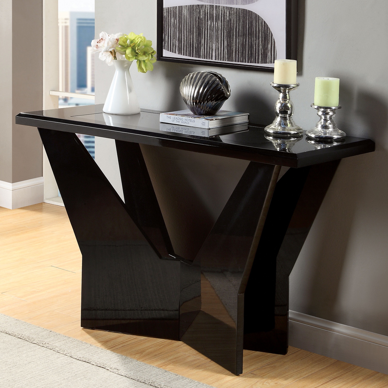 Furniture of America Sofa Table, Black CM4183BK-S