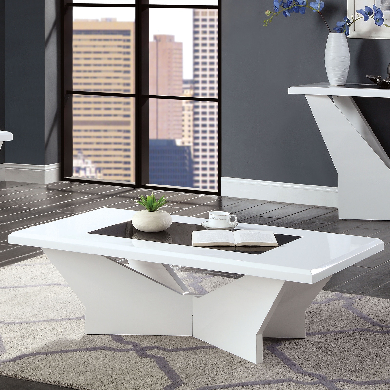 Furniture of America Coffee Table, White CM4183WH-C