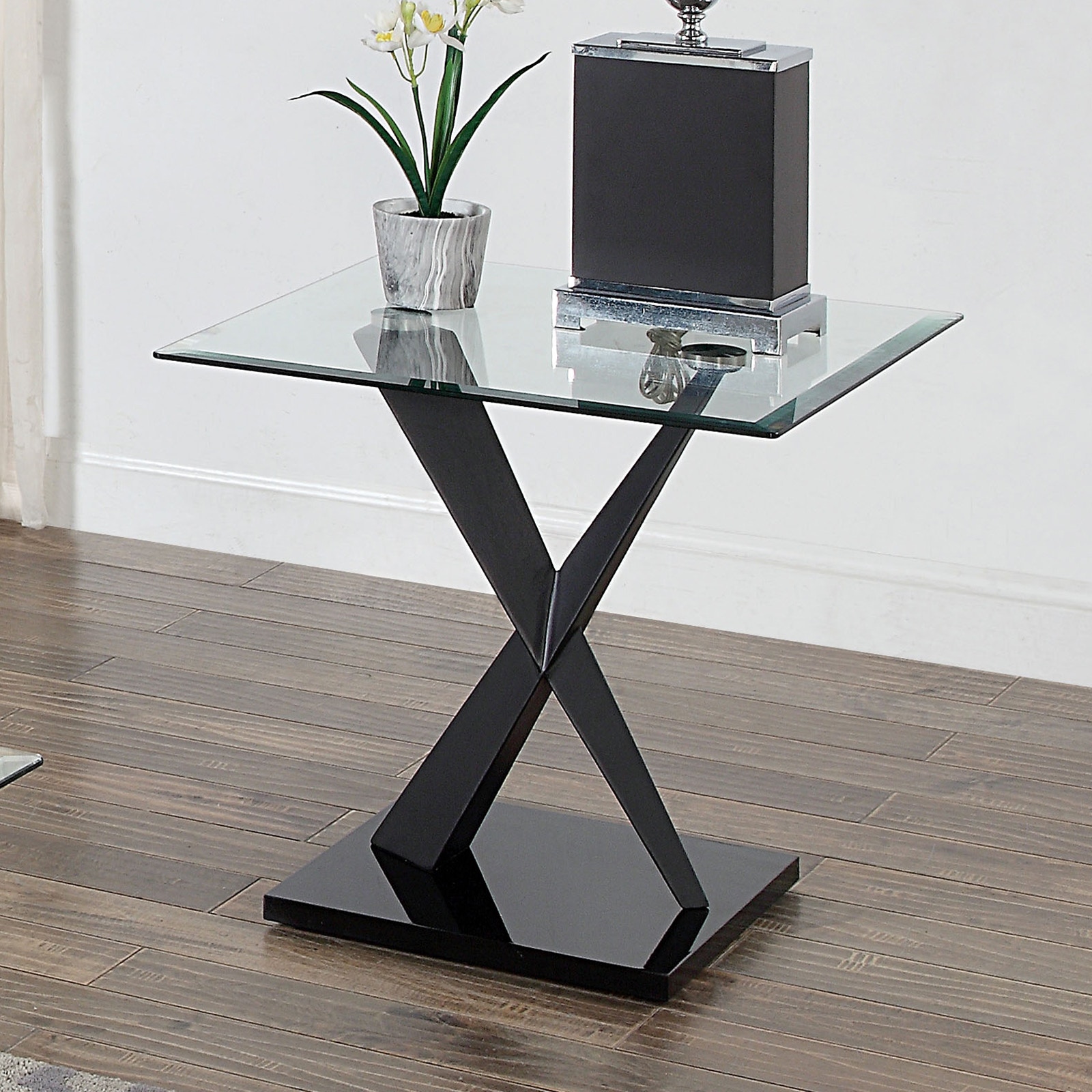 Furniture of America End Table, Black CM4191BK-E-TABLE