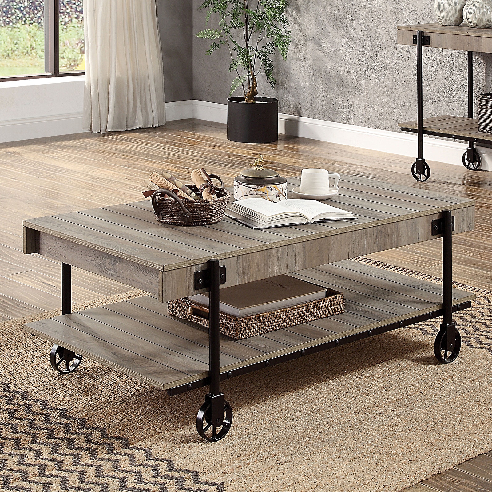 Furniture of America Coffee Table, Natural Tone CM4217A-C