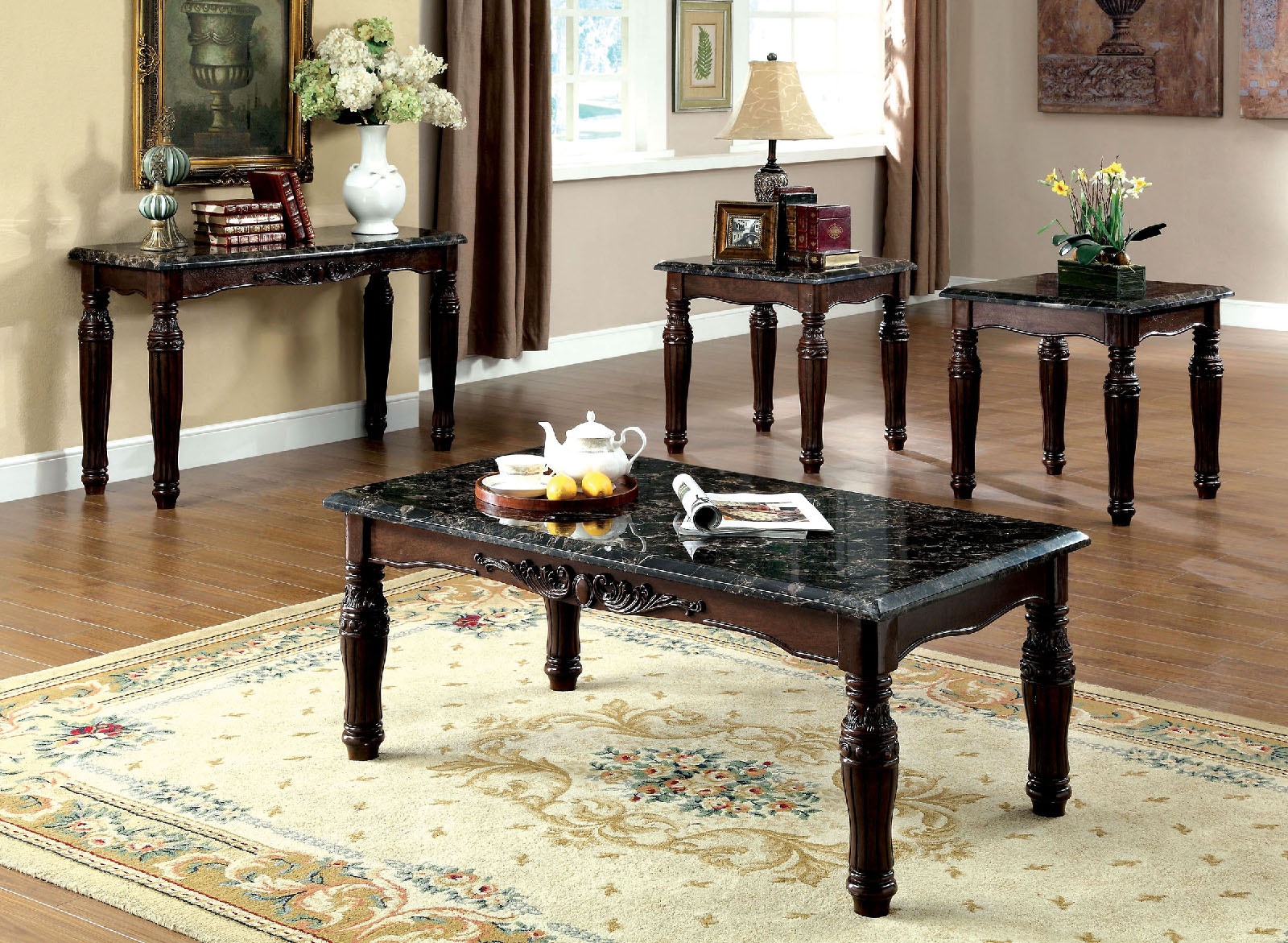 3 piece best sale marble table set