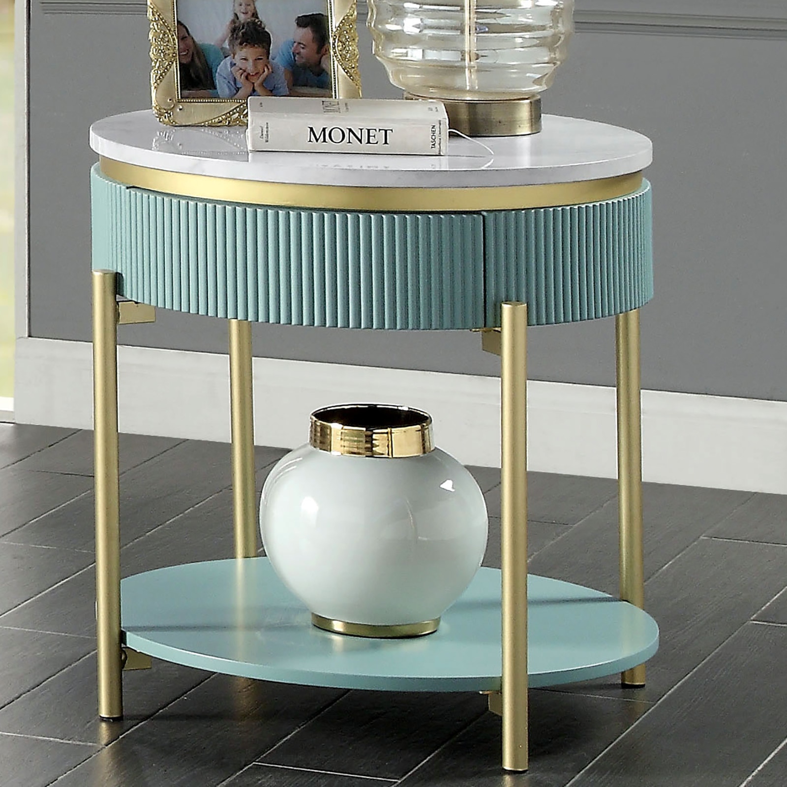  End Table, Light Teal 
