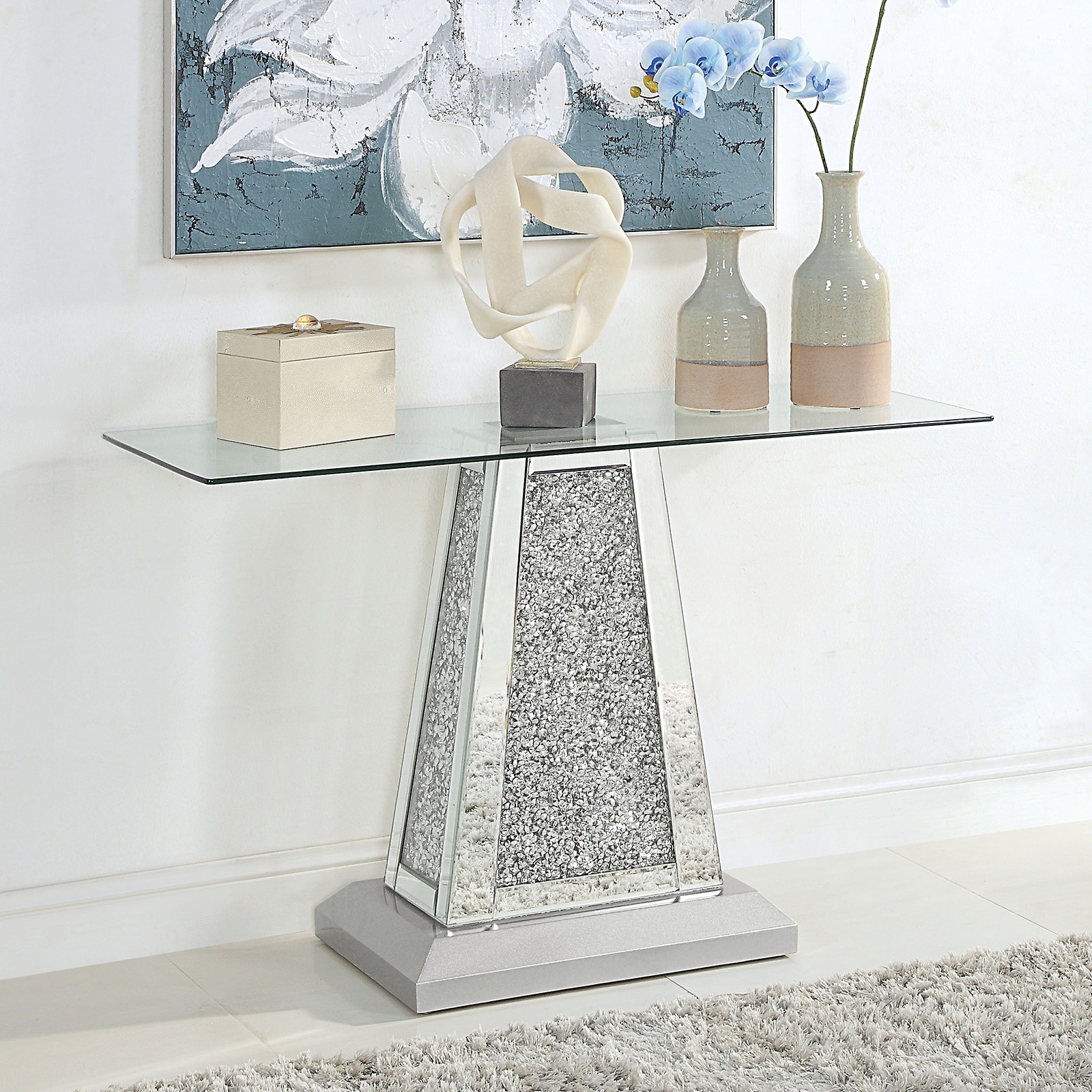  Sofa Table, Silver 