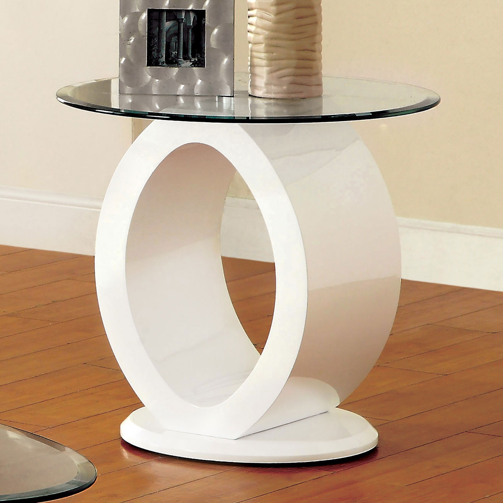 Furniture of America End Table, White CM4825WH-E