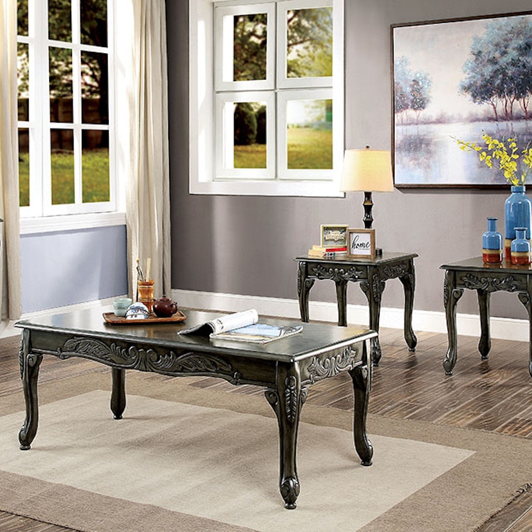 Furniture of America Living Room Coffee Table Set CM4914GY