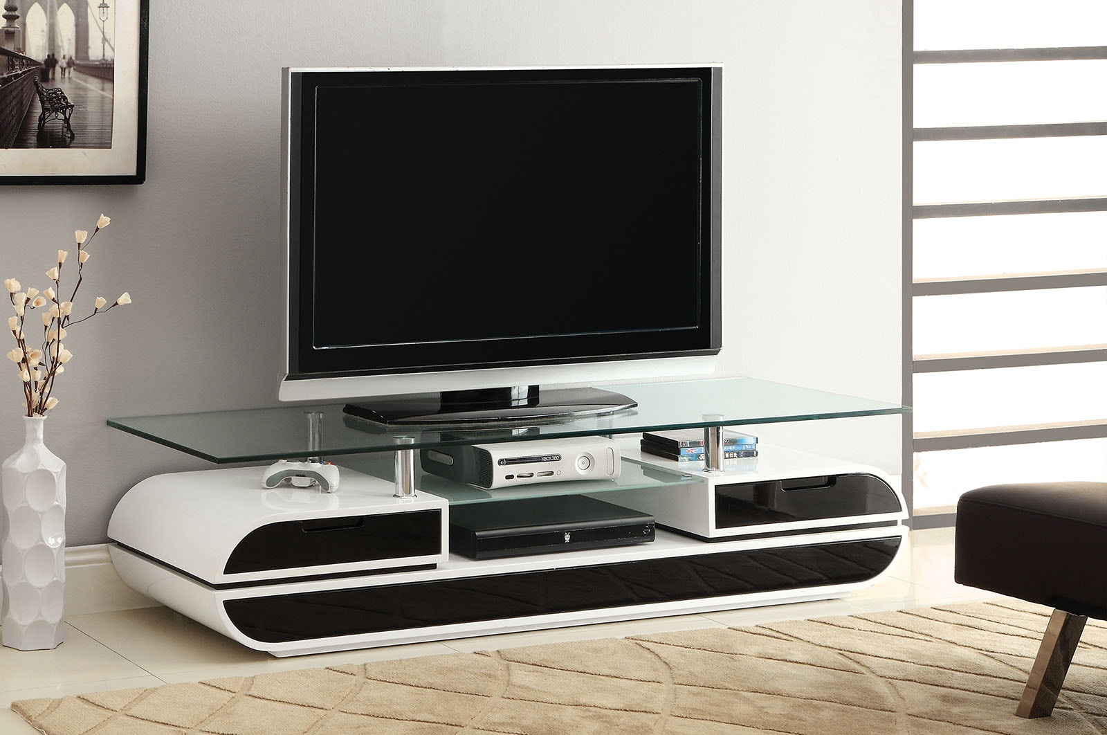 Black lacquer media console online