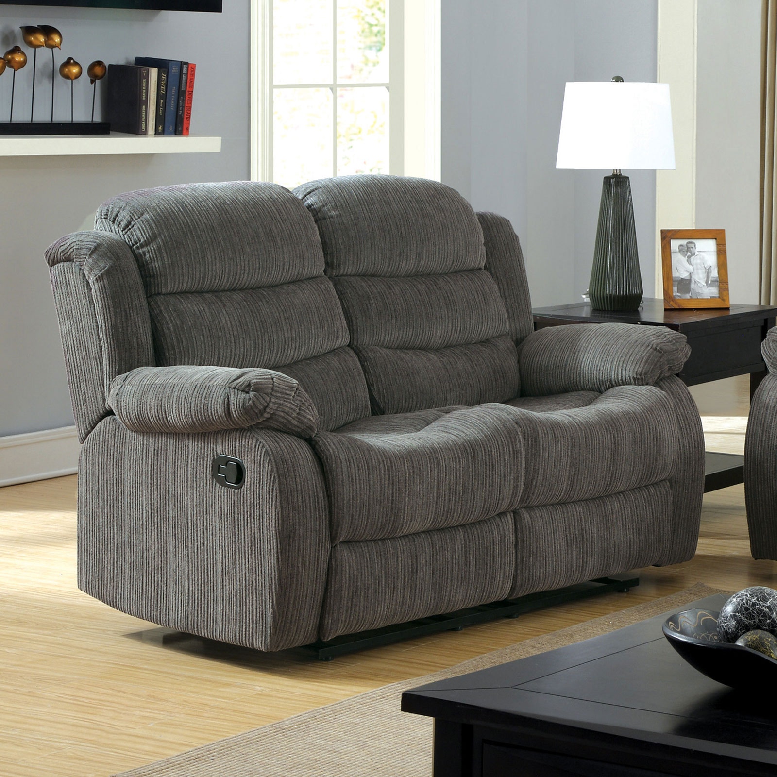 Furniture of America Living Room Sofa Love Seat Chair CM6173GY3PC
