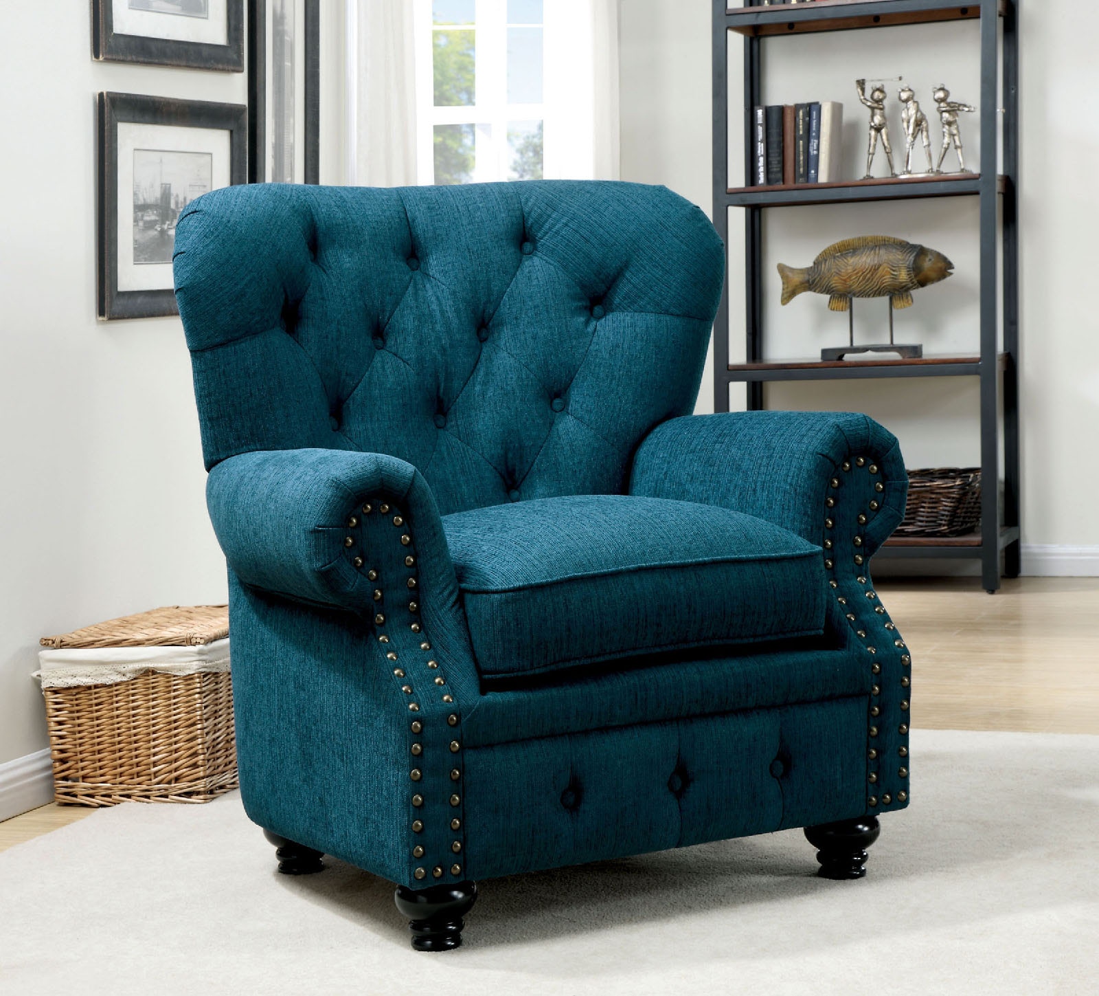 dark teal armchair